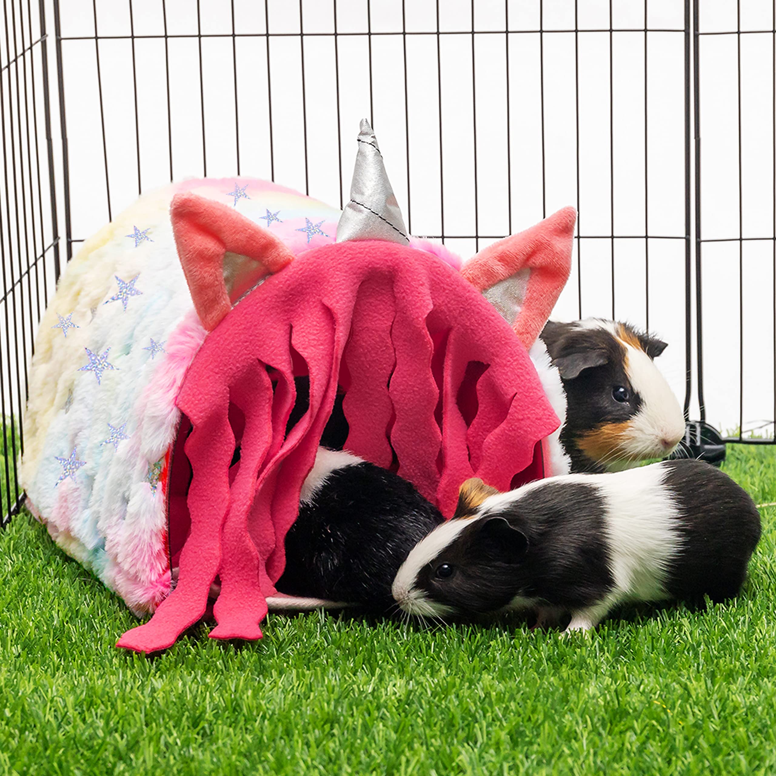 Pawnisaw Guinea Pig Hideout - Fleece Tunnel House Cage Accessories For Rat Hamster Hedgehog Chinchilla Small Animal - Playing Sleeping Hunting Resting Washable Tube Bedding Habitats