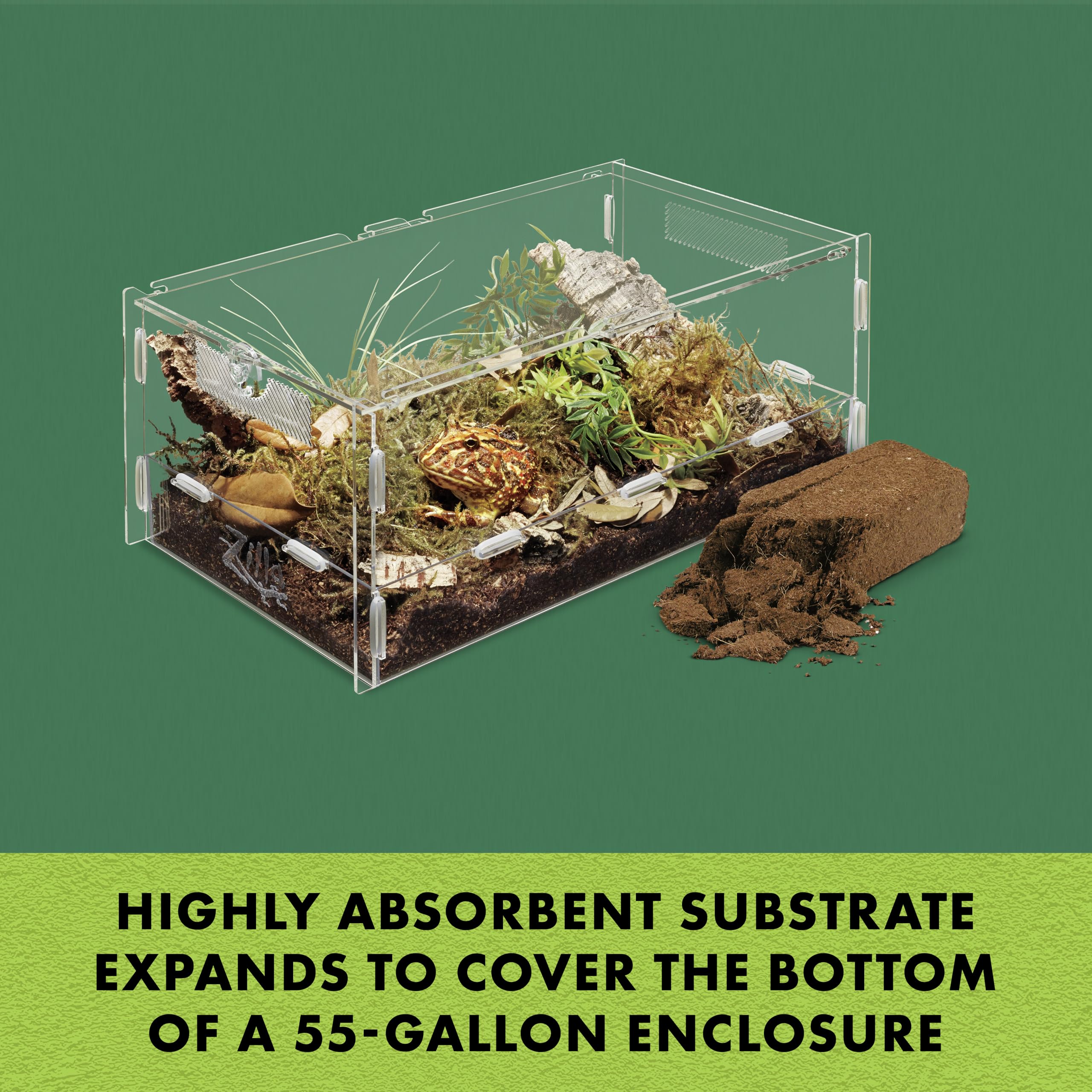 Zilla Coconut Husk Brick, Organic Bedding For Reptiles, Made With 100% Coconut Fiber, Ideal For Tropical Habitats And Egg Incubation