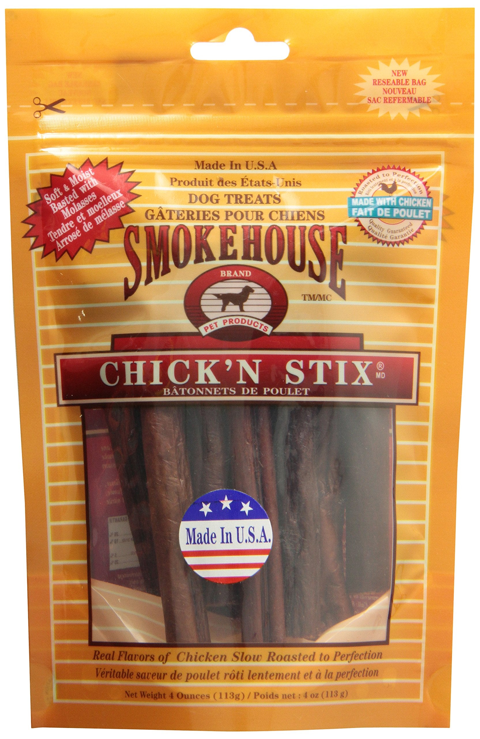 Smokehouse Pet Products Dsm85837 Chicken Stix Dog Treat, 4-Ounce