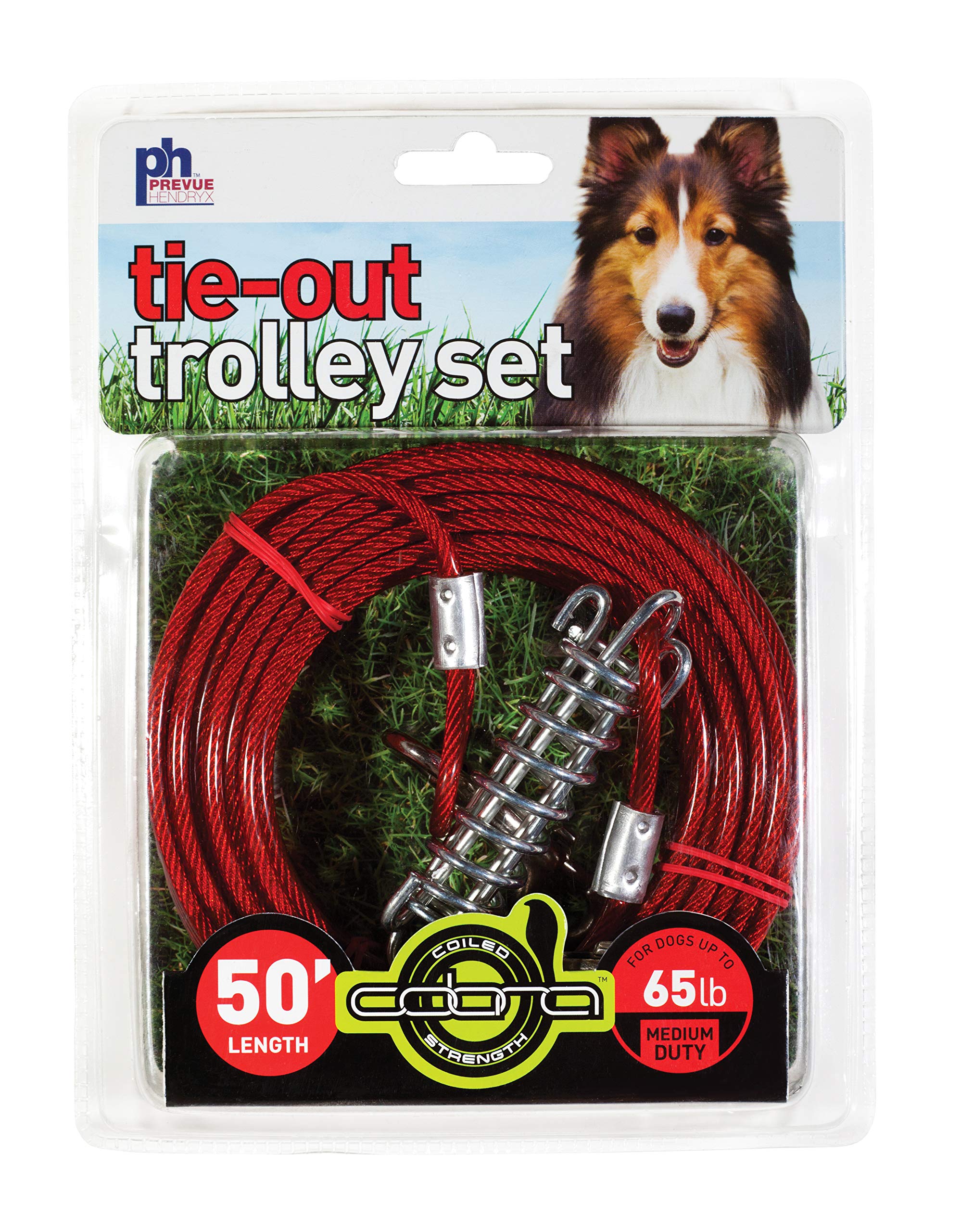 Prevue Pet Products 2124 Medium-Duty 50' Tie-Out Cable Trolley Set