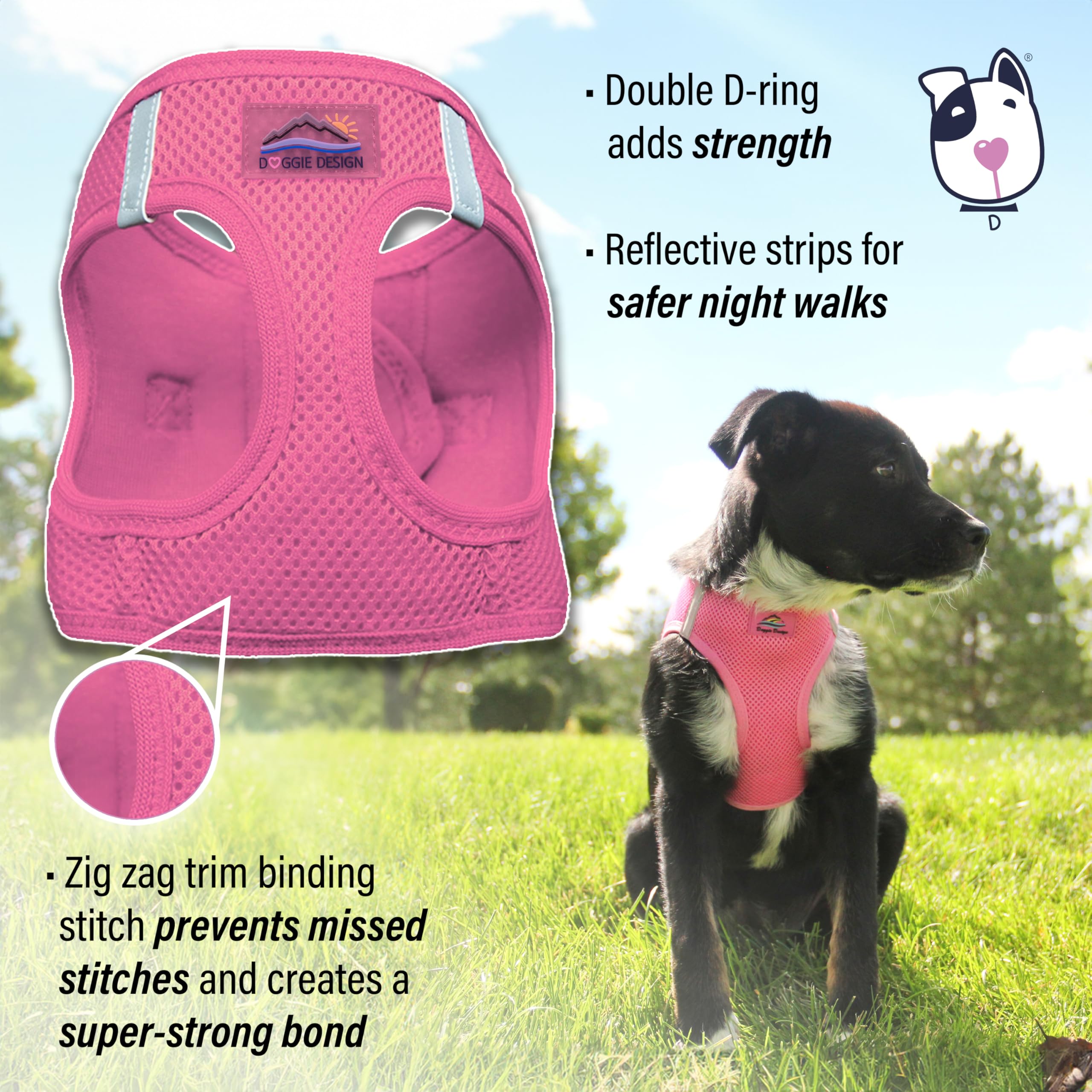 American River Ultra Choke-Free Mesh Dog Harness - Candy Pink : See Description for Size