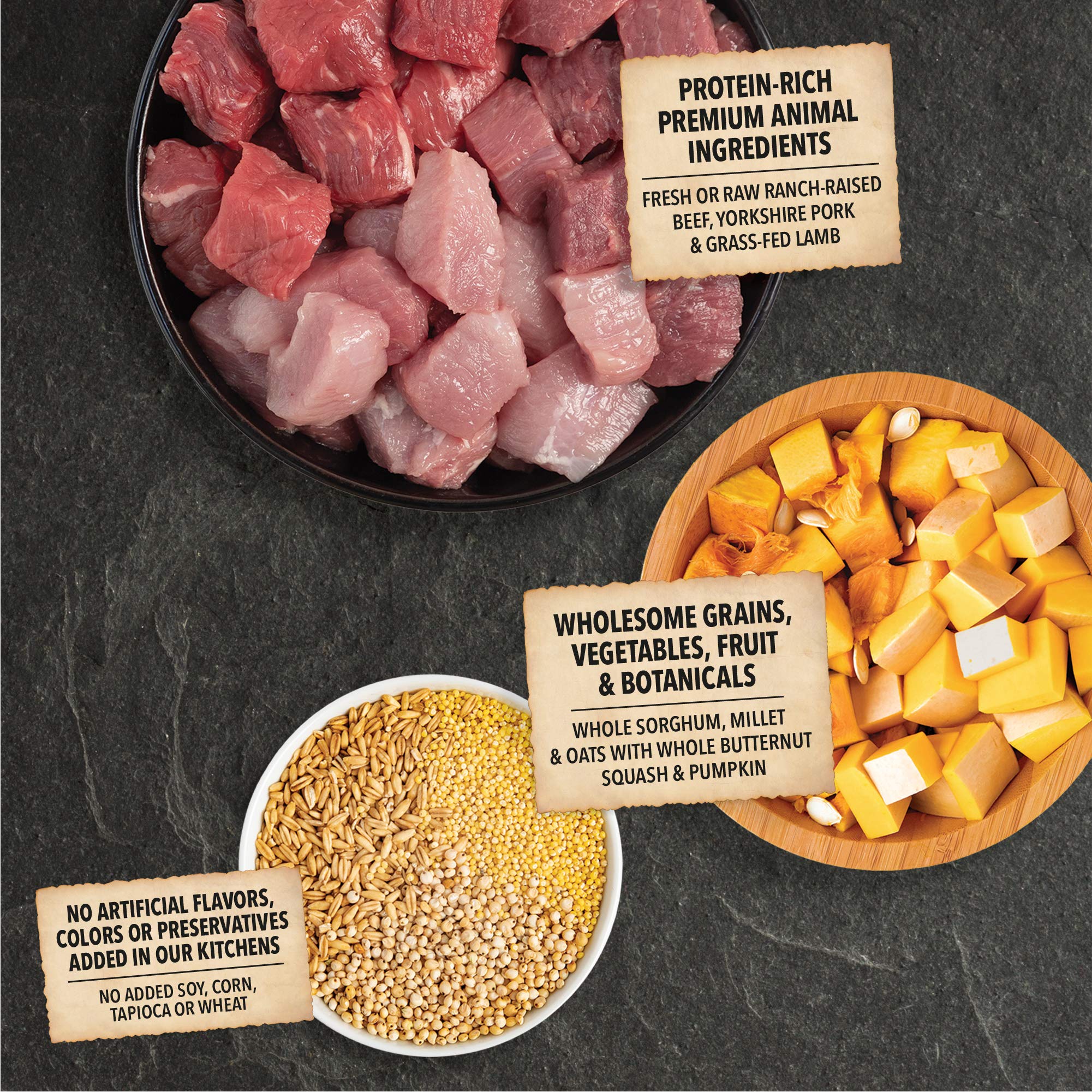 ACANA Wholesome Grains Dry Dog Food, Red Meat and Grains, Gluten Free, Beef, Pork, and Lamb Recipe, 4lb