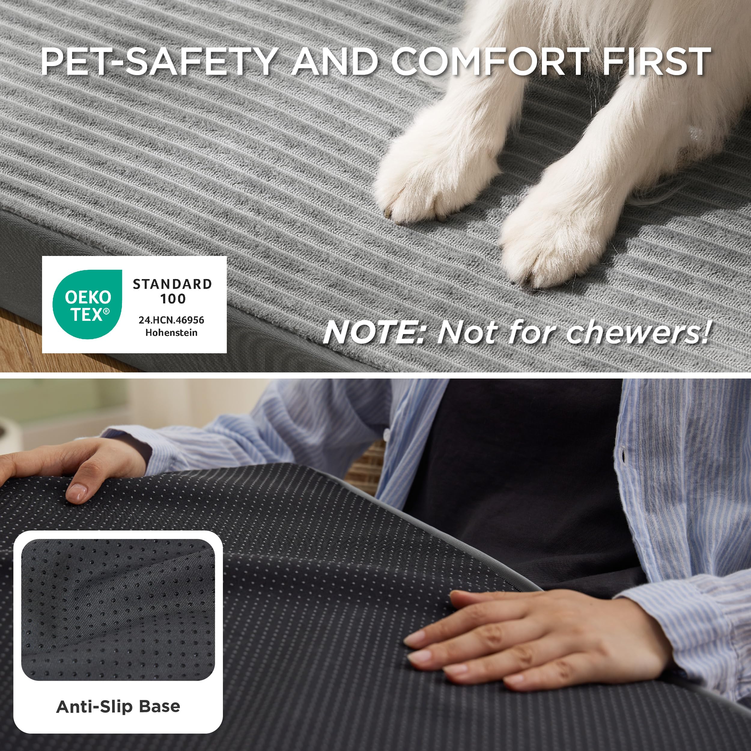 Bedsure Dog Bed Medium Size Dog - Orthopedic Pet Beds with Removable Machine Washable Cover, NOT Waterproof Egg Crate Foam Puppy