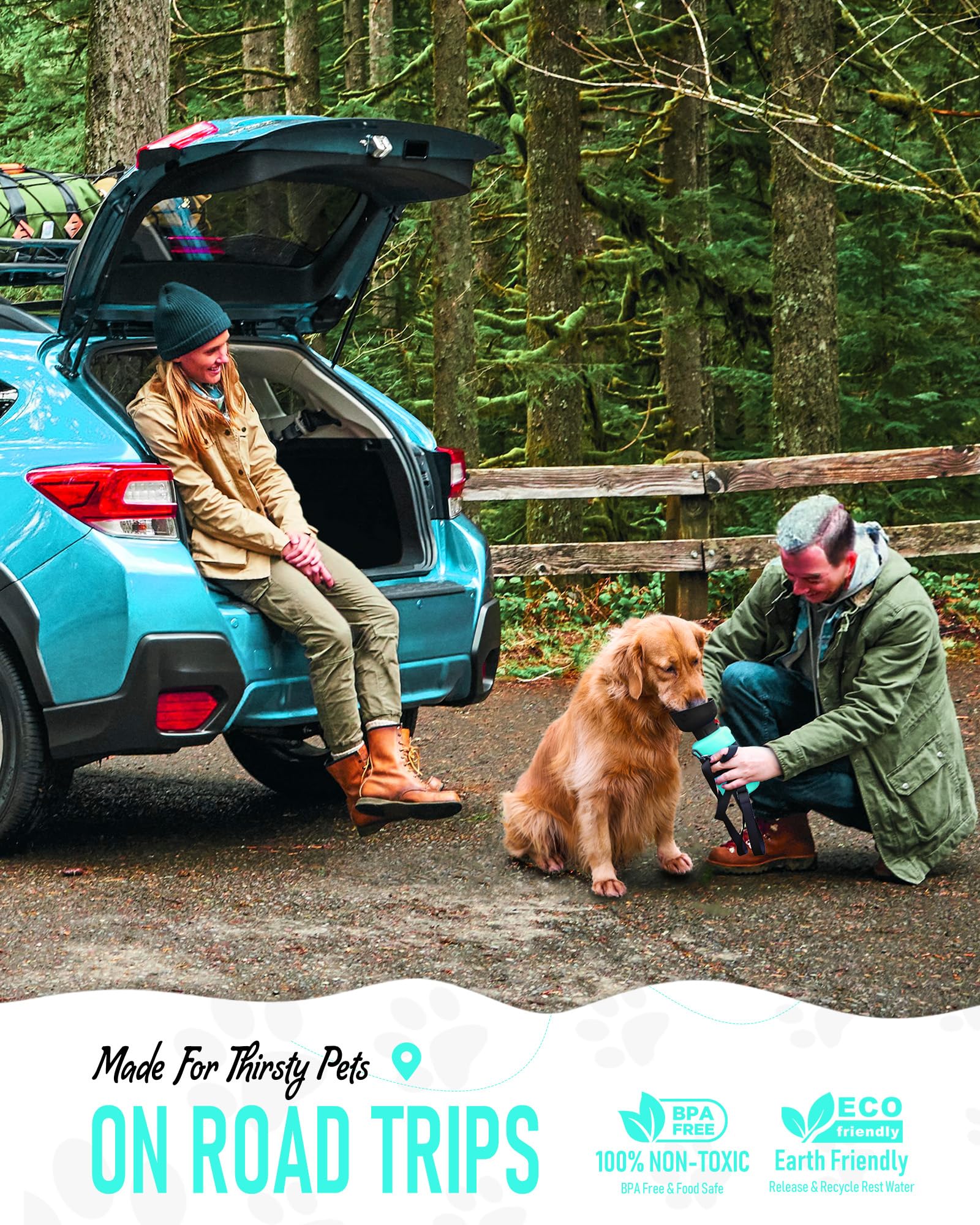 Lesotc Dog Water Bottle, Portable Dog Water Dispenser, Leak Proof Dog Travel Water Bottle Pet Water Bottle For Outdoor Walking,