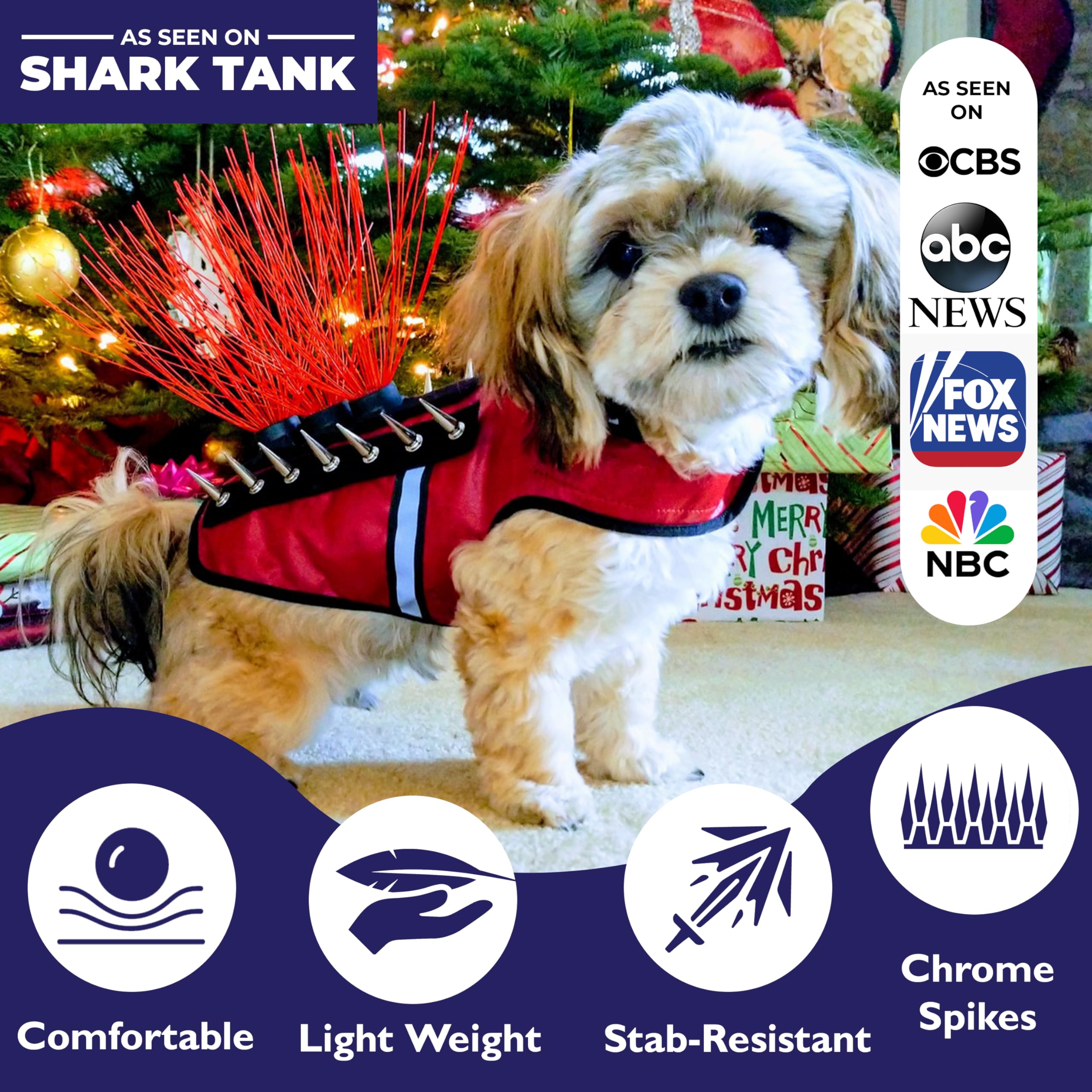 CoyoteVest SpikeVest Dog Harness Vest for Small Dogs, Reflective Dog Vest with Spikes to Shield Your pet from Coyotes, Raptor an