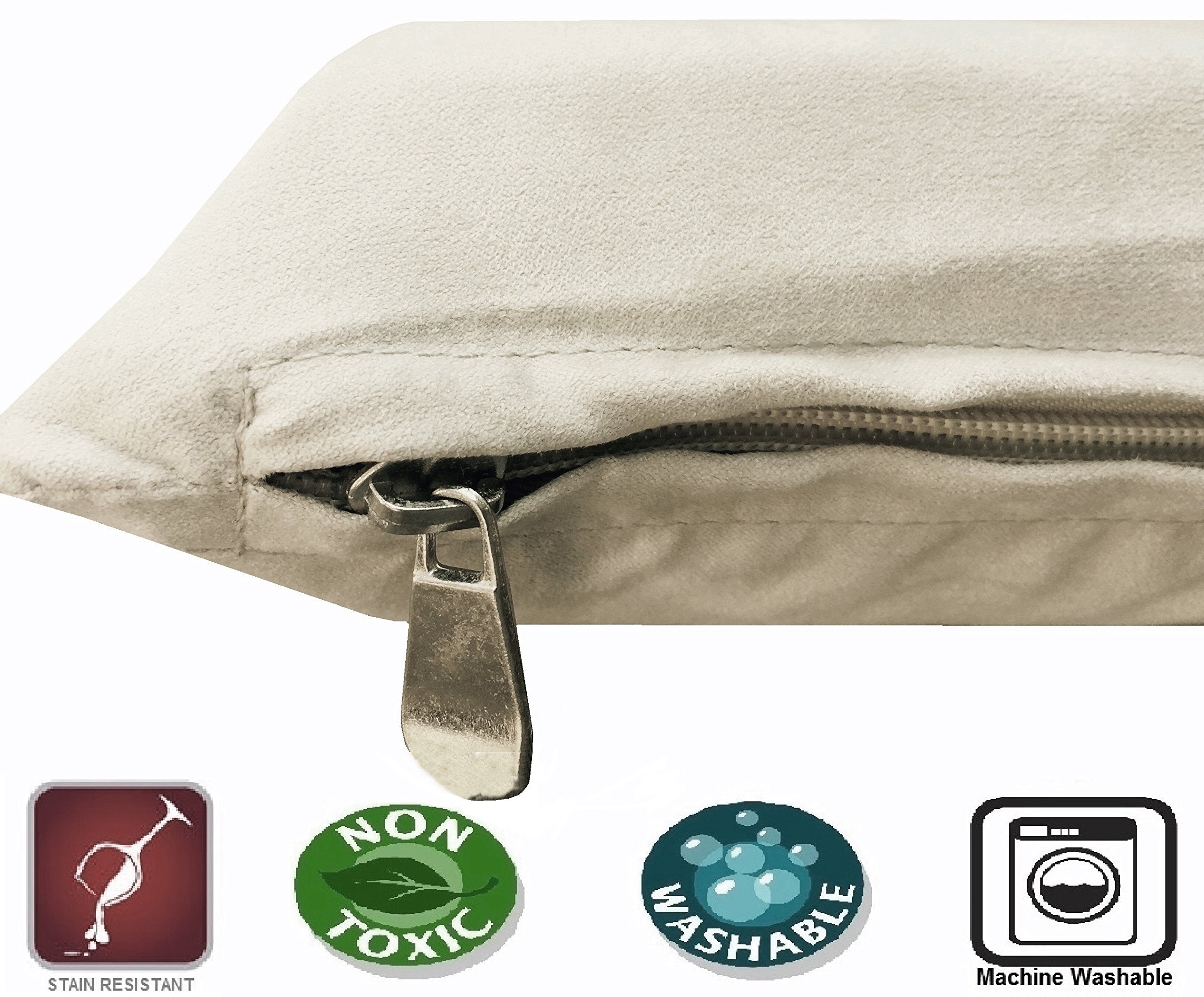 Dogbed4Less Gel Memory Foam Dog Bed For Medium Large Pet With Waterproof Internal Cover, Microsuede Khaki 34X27X3 Inches