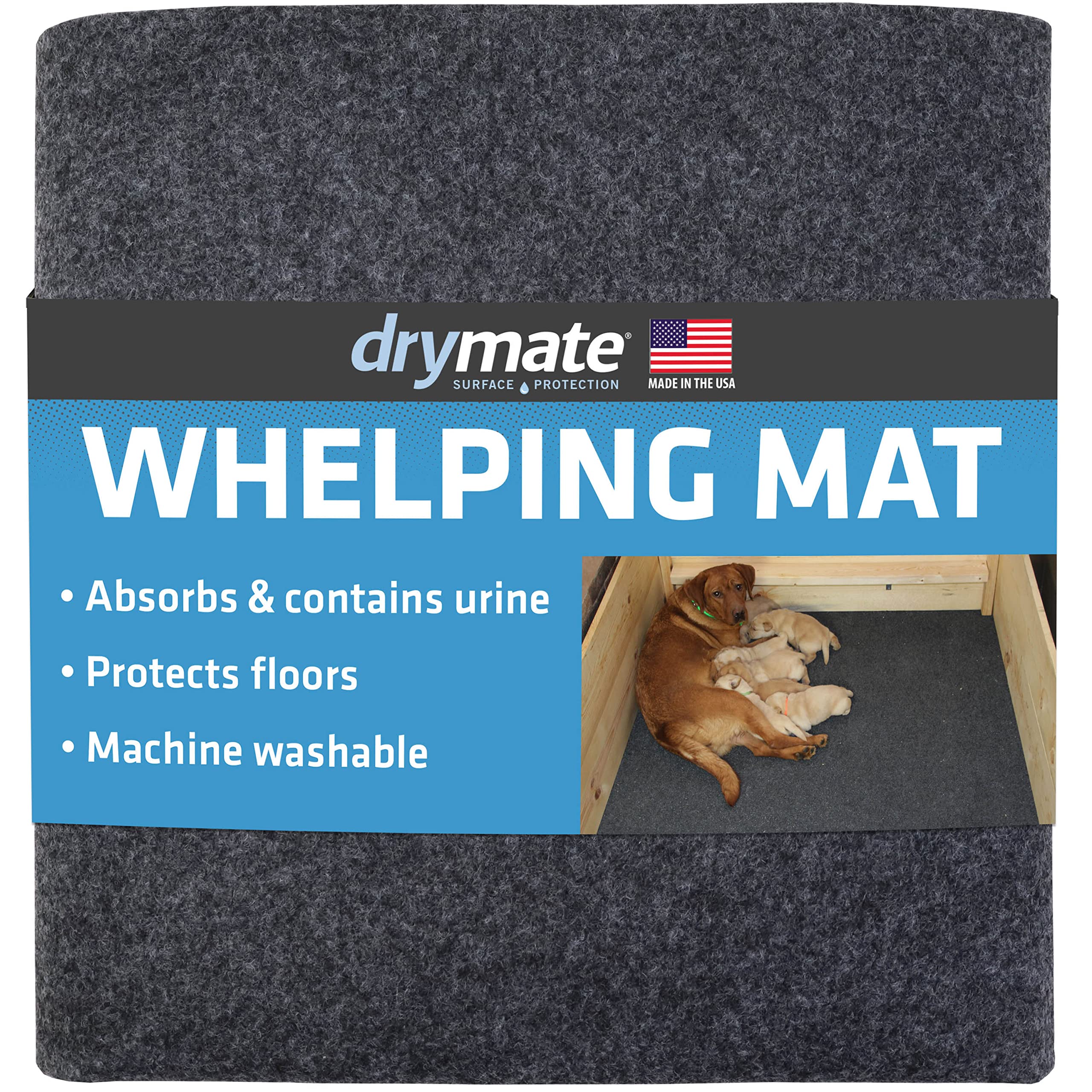 Drymate Whelping Box Liner Mat, Washable And Reusable Dog Puppy Pee Pad, Absorbent, Waterproof, Durable, Can Be Cut To Fit (Usa Made) (48' X 100')