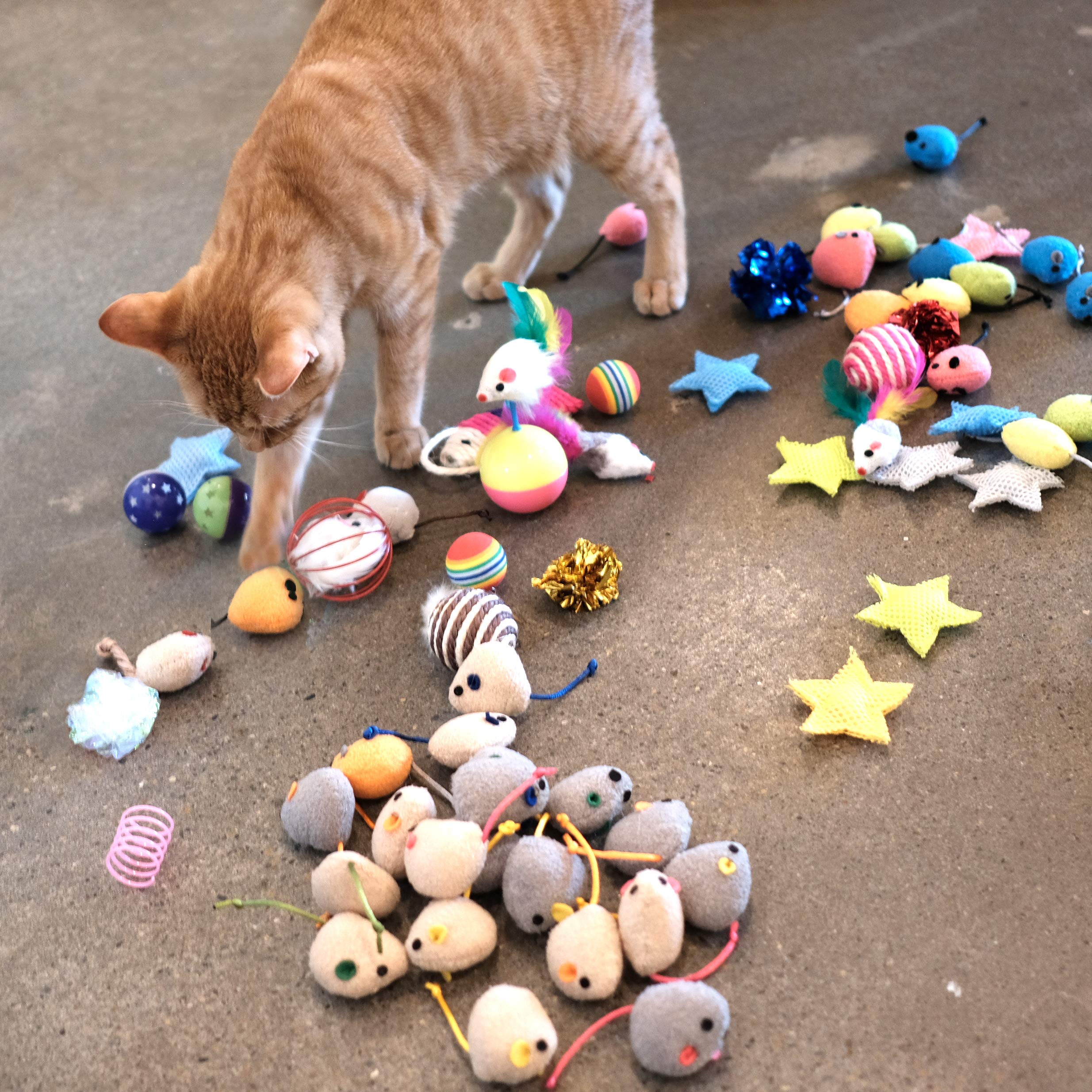 Youngever 20 Pcs Cat Toys, Catnip Mice, Cat Mouse Toys, Catnip Cat Toys, Interactive Play For Cat, Puppy, Kitty, Kitten (Grey)