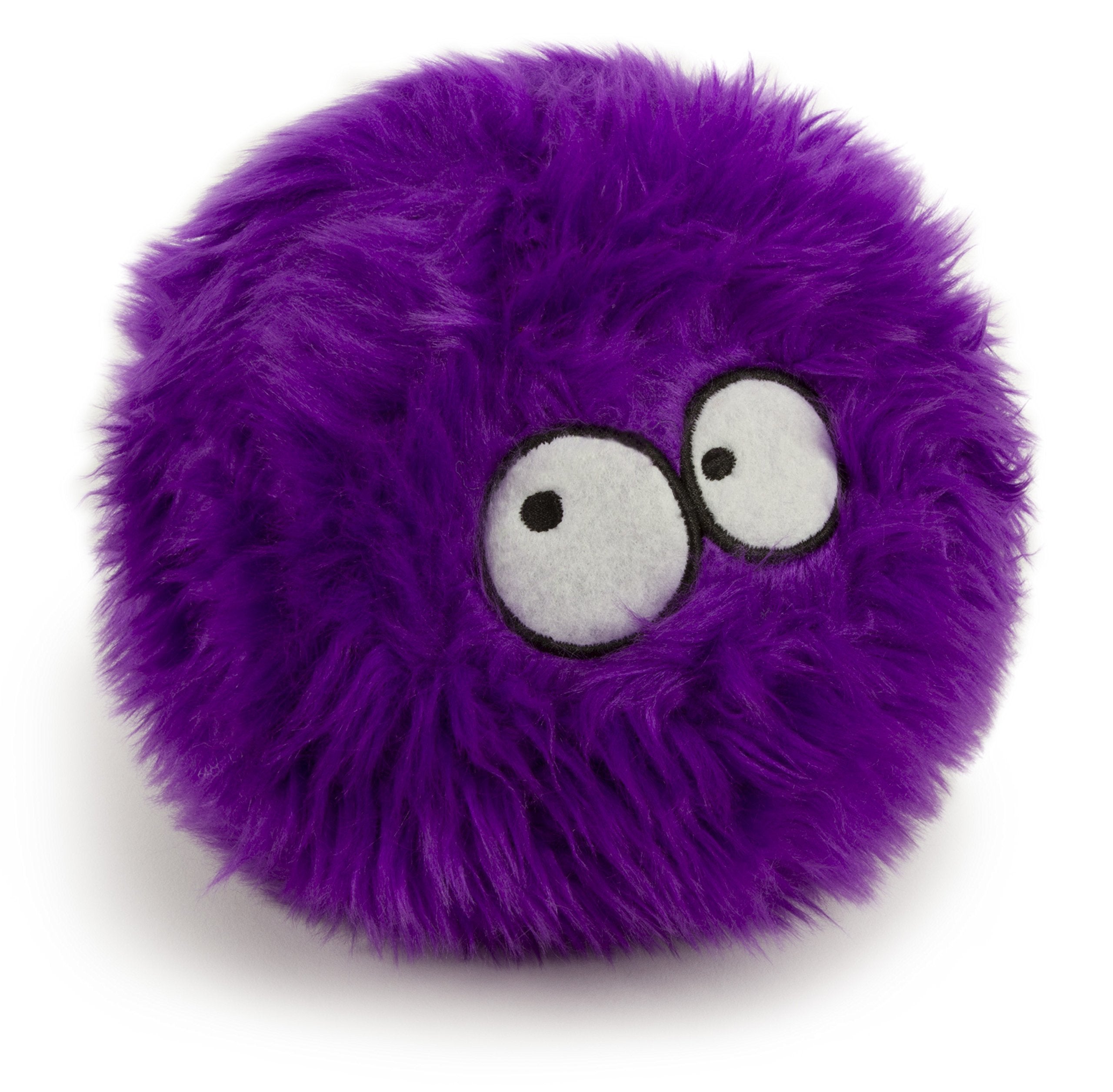 Godog Furballz Squeaky Plush Ball Dog Toy, Chew Guard Technology - Purple, Large