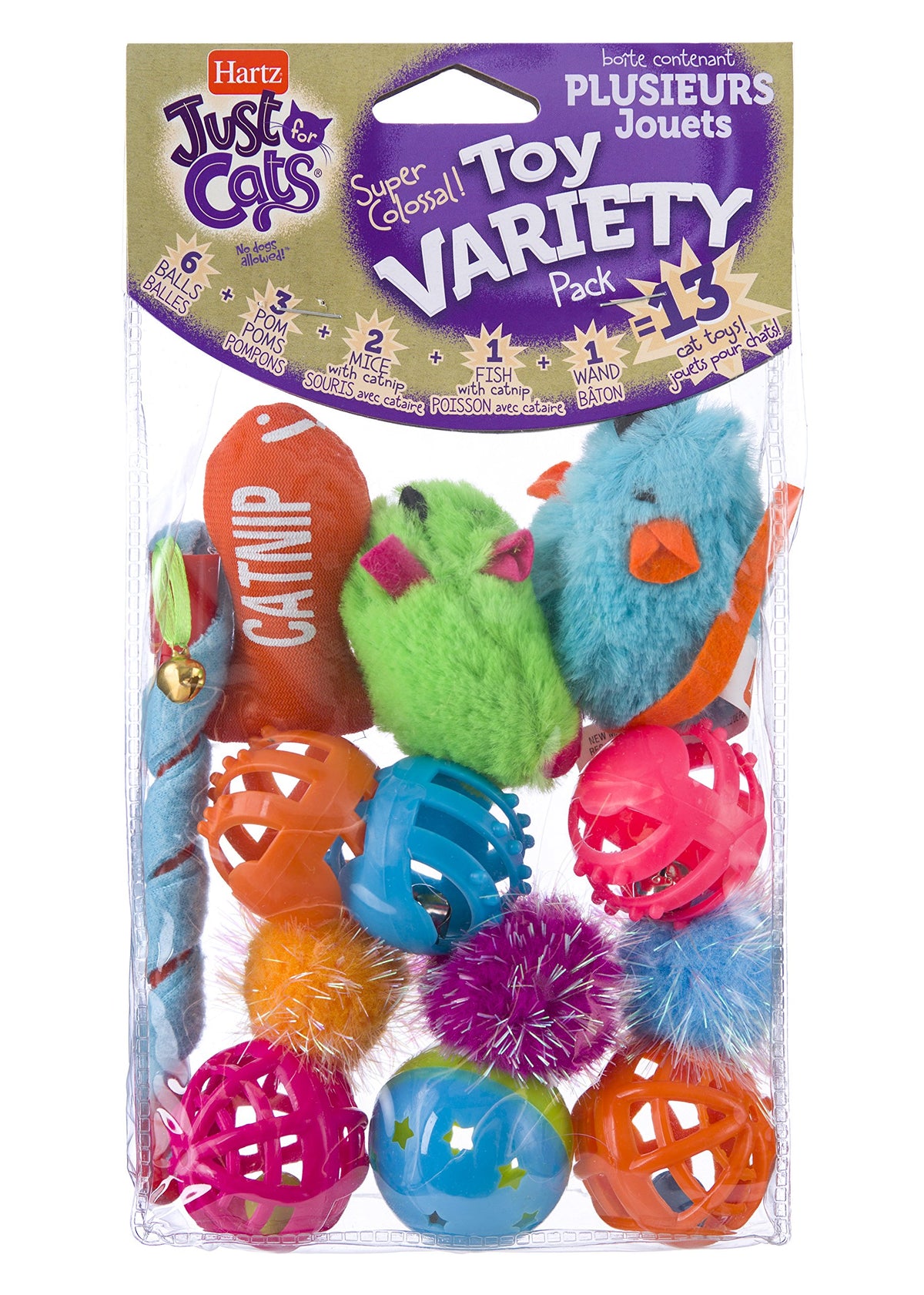 Hartz Just For Cats Toy Variety Pack - 13 Piece, All Breed Sizes