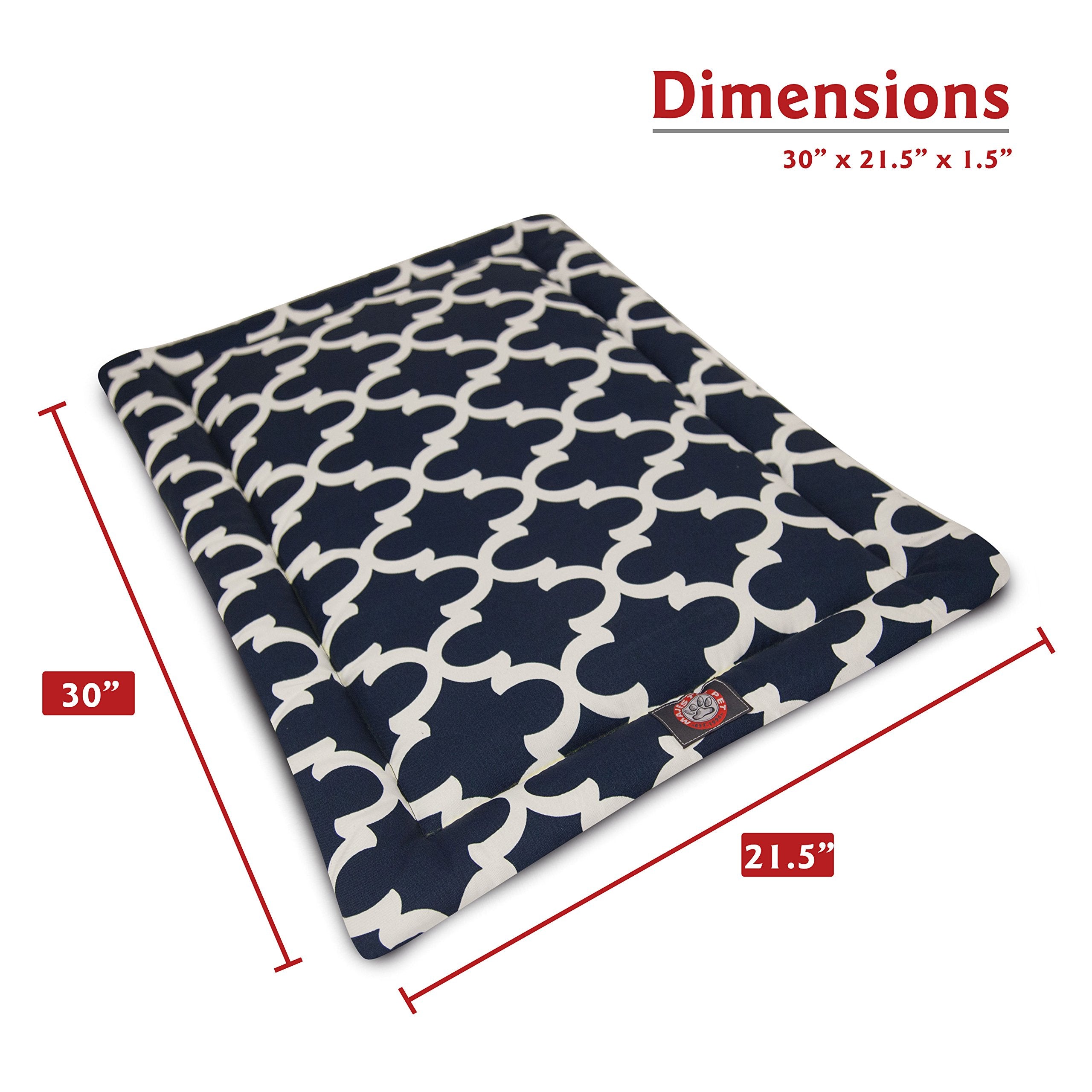 30' Trellis Navy Blue Crate Dog Bed Mat By Majestic Pet Products