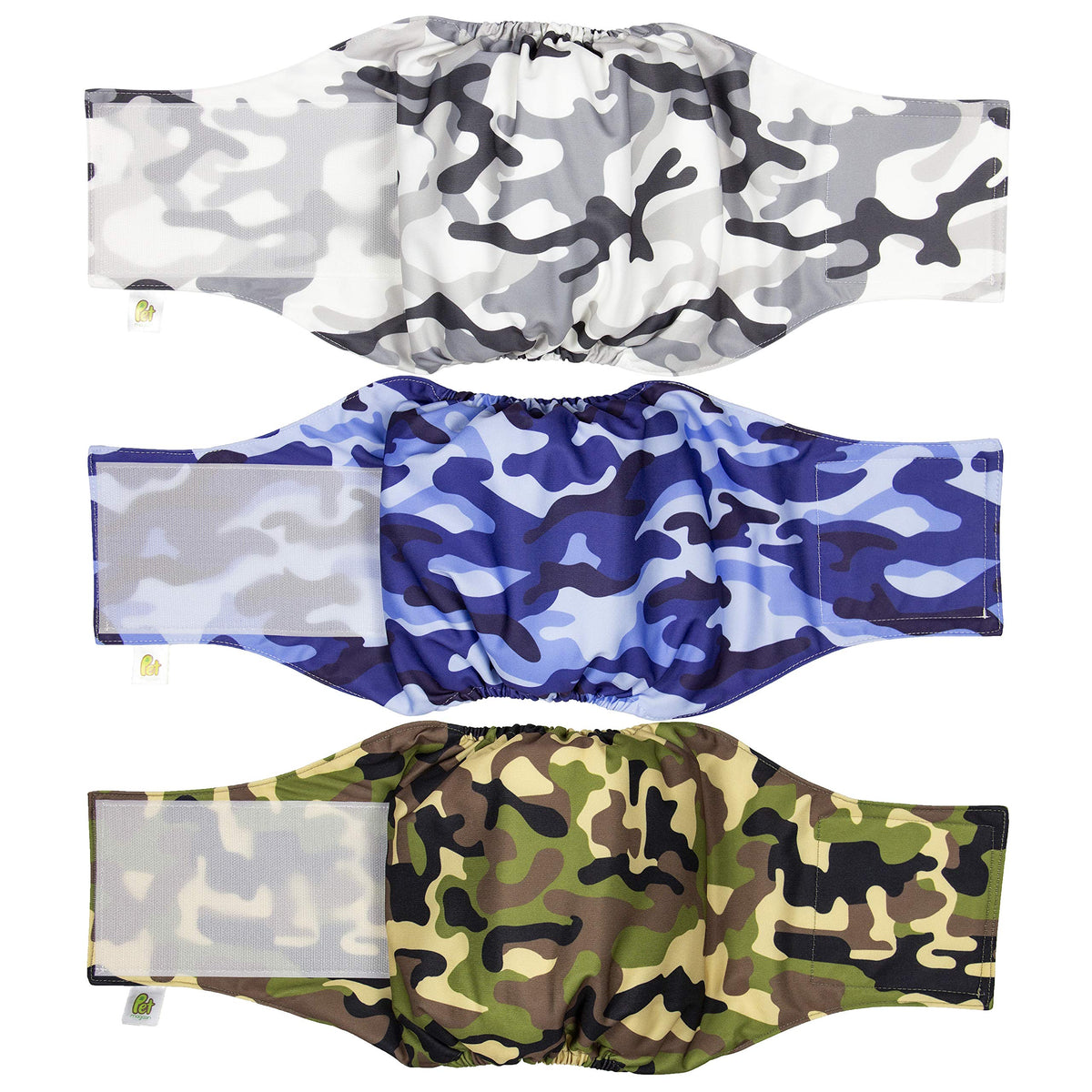 Premium Male Dog Belly Band Washable (3-Pack) (Camo, Medium (15'-21' Waist))