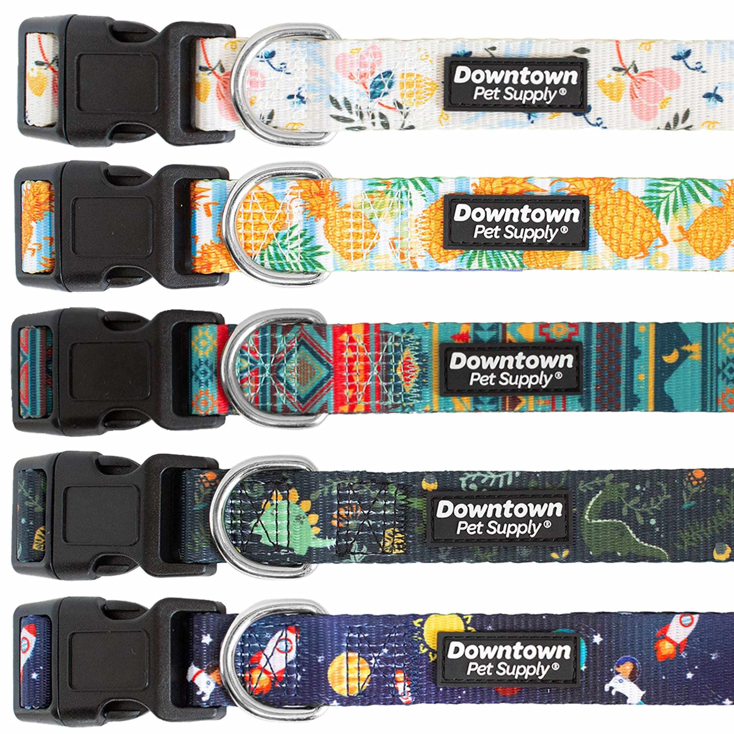 Downtown Pet Supply - Best & Fancy Dog Collar - Lightweight Adjustable With Quick Buckle & D-Ring - Hand Wash Safe - Tribal - La