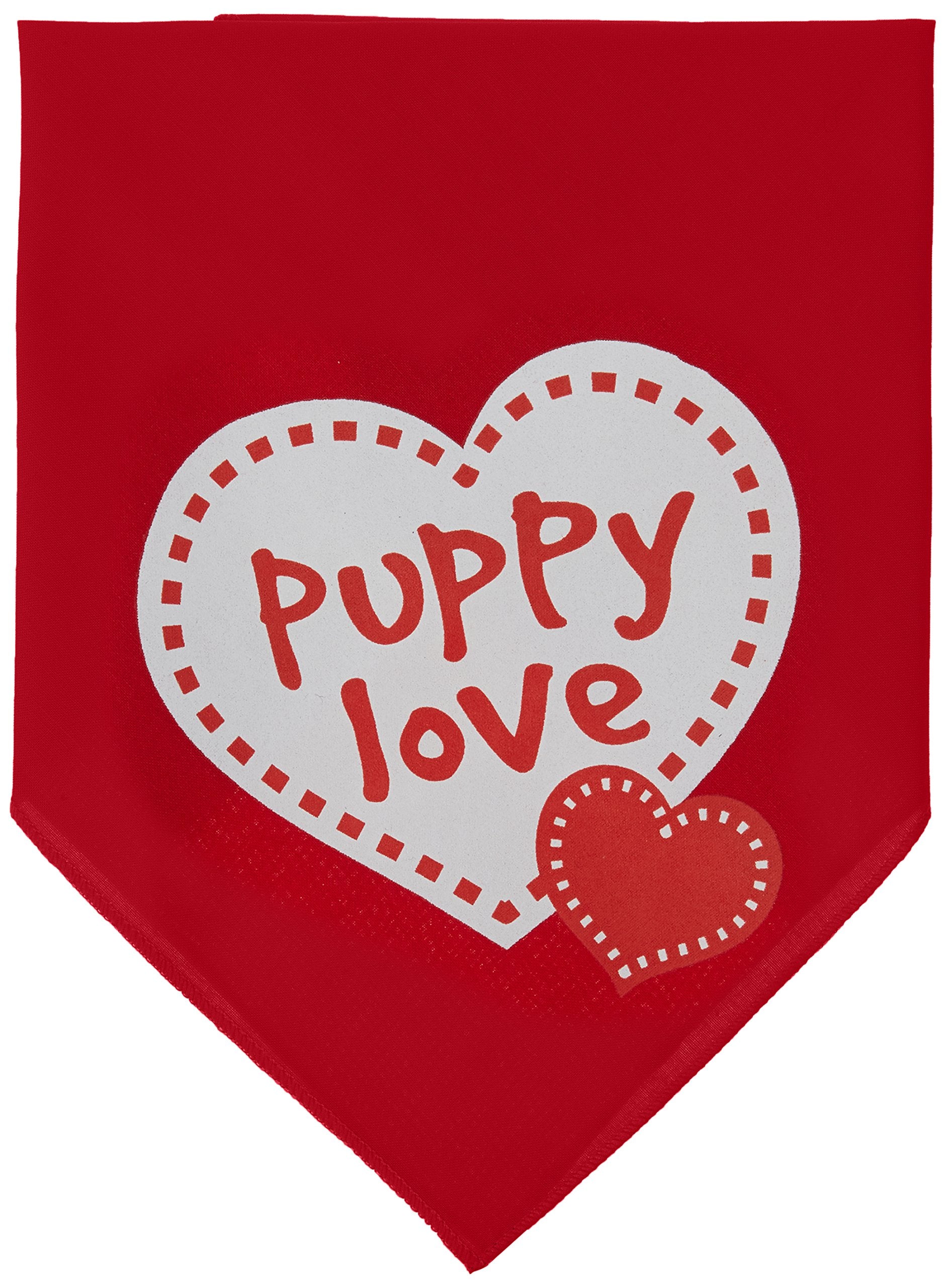 Mirage Pet Products Puppy Love Screen Print Bandana, Small, Red