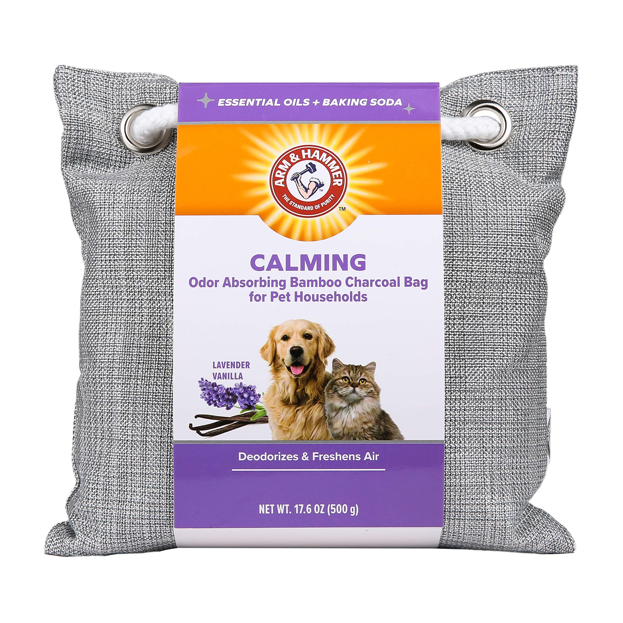 Arm & Hammer For Pets Air Care Calming Bamboo Charcoal Air Purifying Bag In Lavender Vanilla Scent | 17.6 Oz Odor Absorbing Char