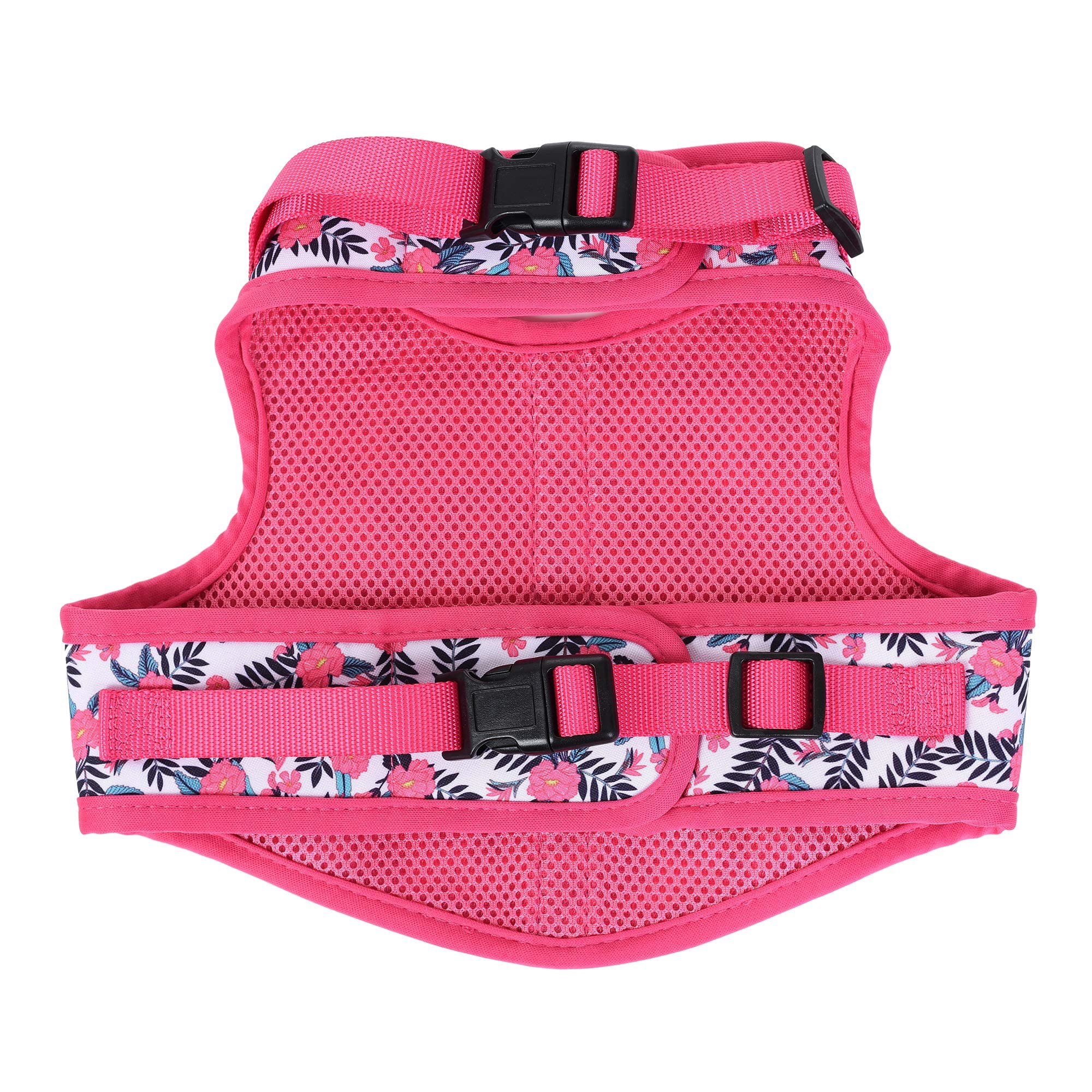 Mile High Life | Easy Get On Air Mesh Vest Harness | Spring Floral Collection | Adjustable Easy Closures Both Neck And Chest |20 Lbs Small Dogs & Cats | Peony | M Chest Size (18'-20')