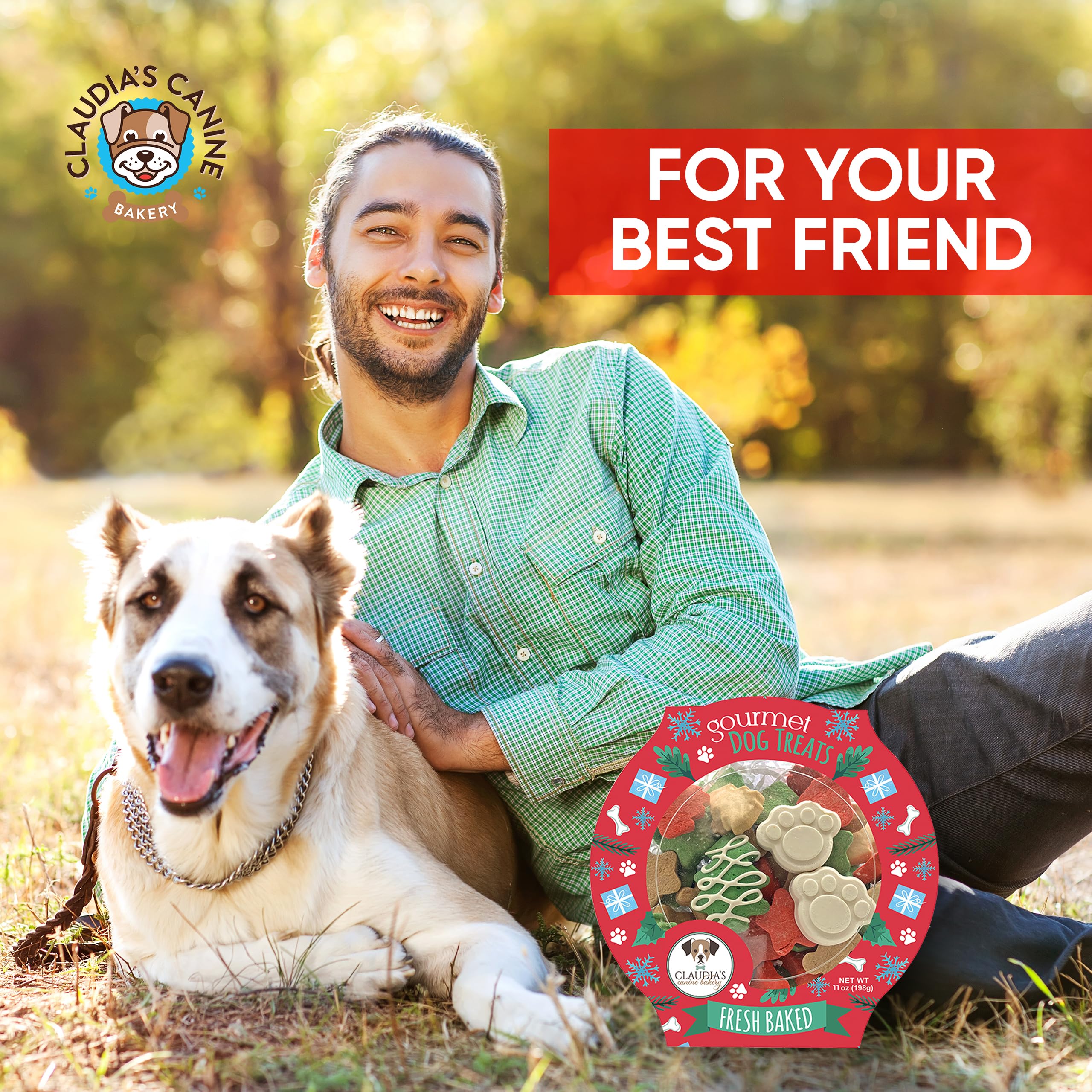 Santa Paws Classic Gourmet Dog Cookies - Vanilla Flavored Christmas Treats for All Breeds and Sizes
