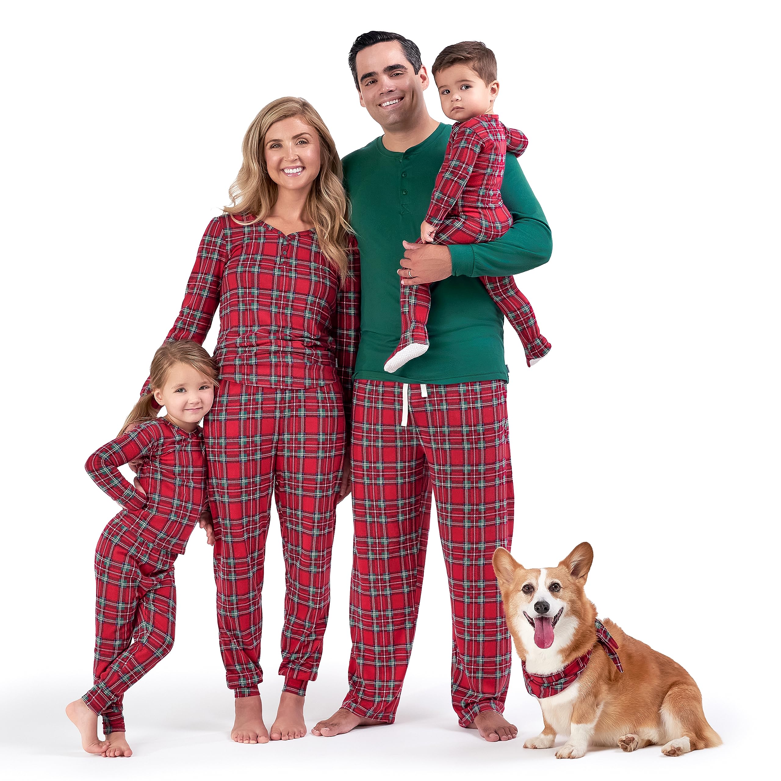 Gerber Baby Holiday Family Matching Pajamas, Red Stewart Plaid, X/S