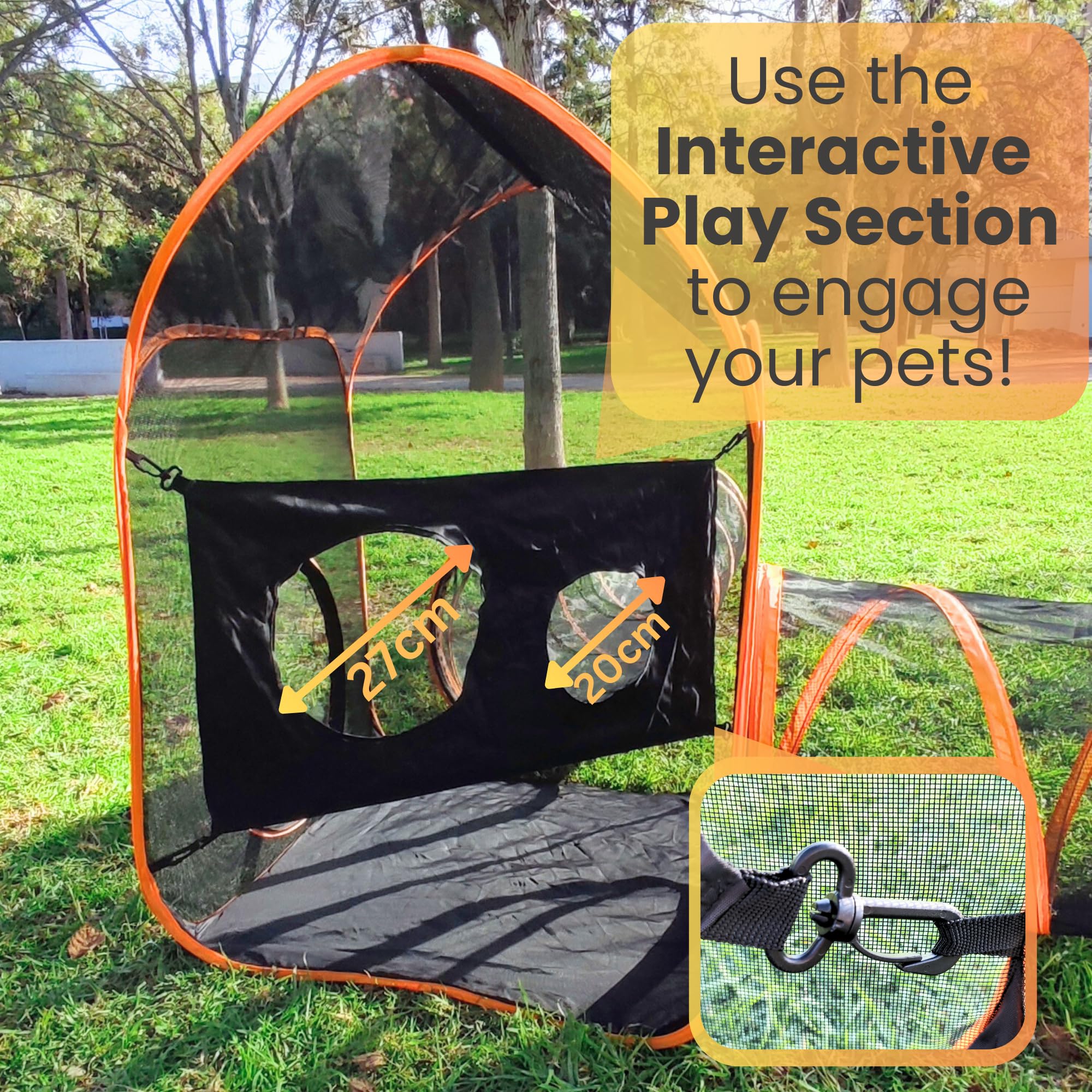 Portable Outdoor Cat Enclosure - Cube Play Run Outside Catio Tent With Tunnel Playpen - Mesh Playhouse For Indoor Cats - Cage-Fr