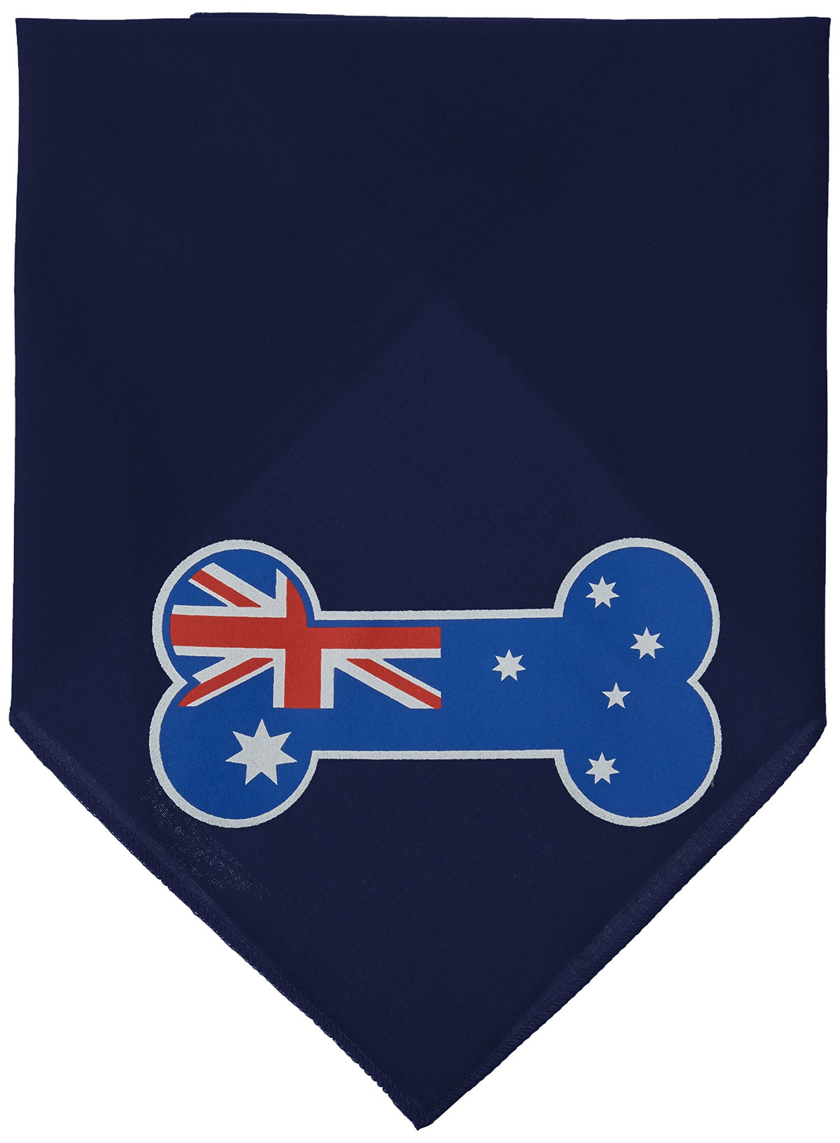 Pet and Dog Bandana Screen Printed, &quot;Bone Shaped Australian Flag&quot; Navy Blue Small