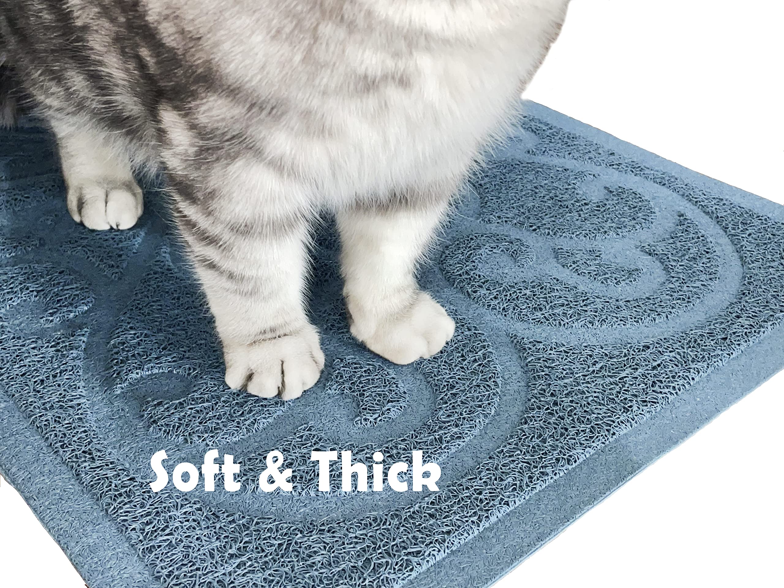 Petlike Cat Litter Box Mat, Thick Kitty Litter Trapping Mat, Durable,Waterproof &Washable With Non-Slip Backing, Soft On Kitty P