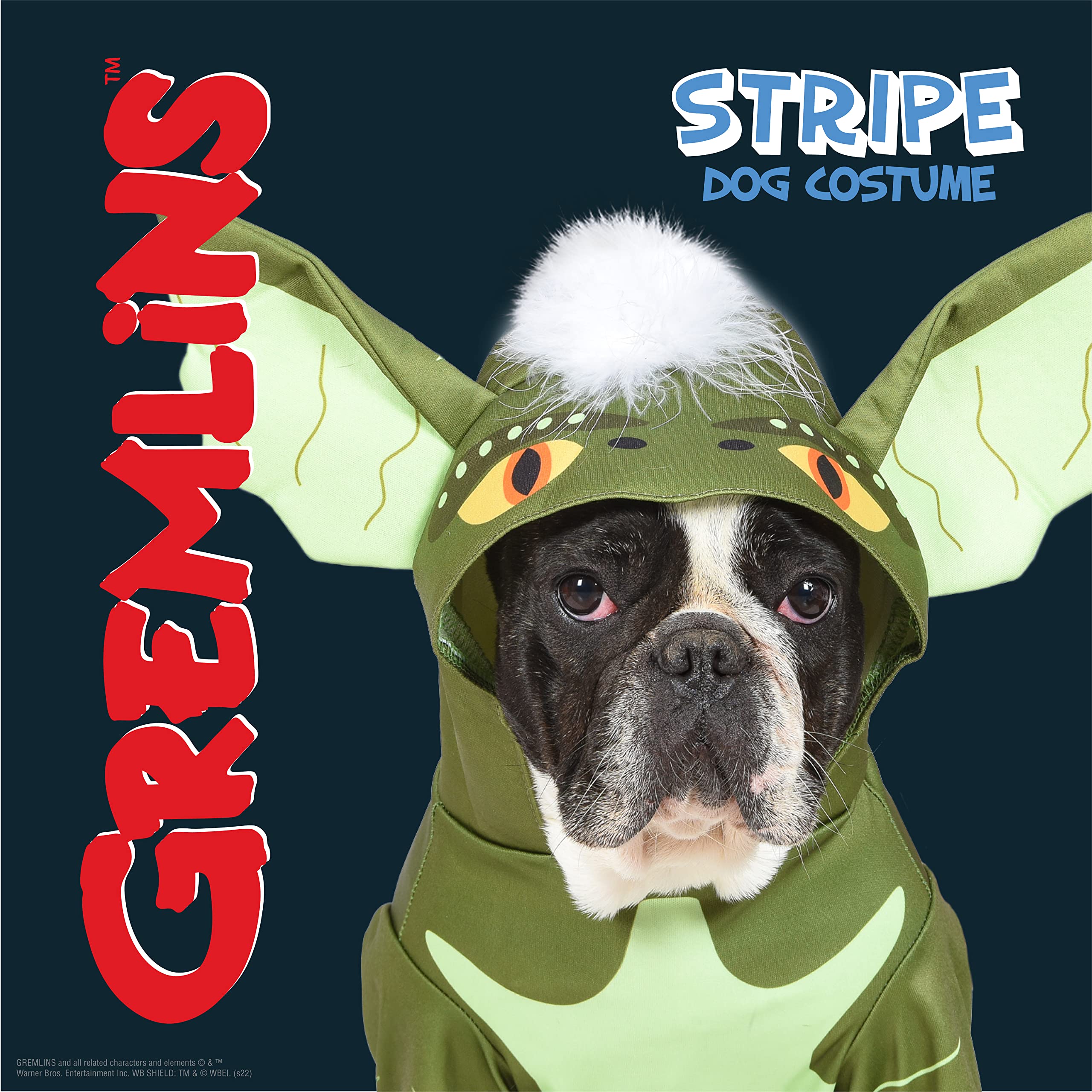 Warner Bros Horror Wb: Gremlins Halloween Costume For Dogs With Hood – Size Large | Cute Pet Costumes, Scary Costumes For Dogs| Officially Licensed Gremlins Pet Products, Green (Ff23213)