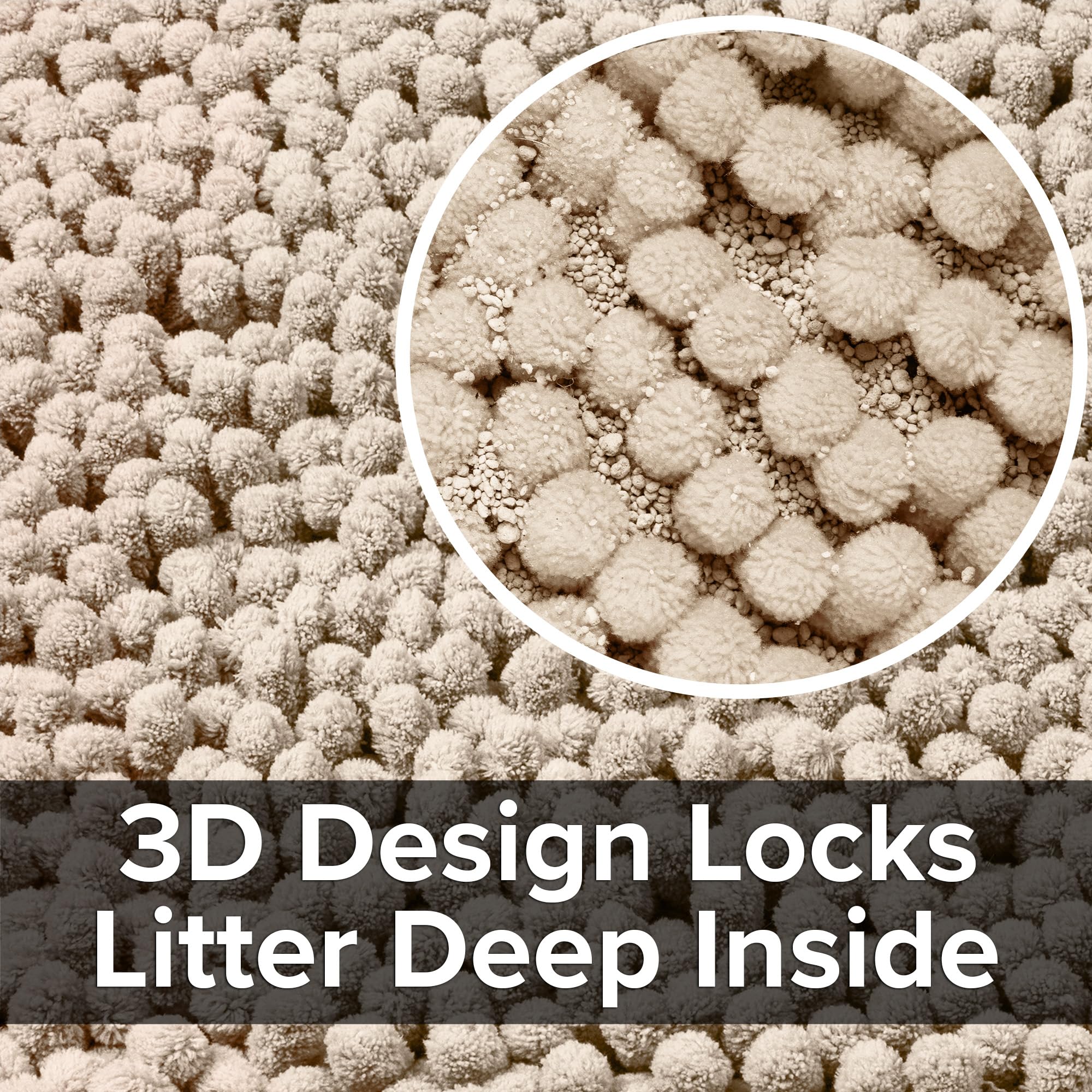 Catguru Cat Litter Mat, Medium, Extra Large, Xxl, Waterproof Litter Box Mat, Non Slip Kitty Litter Mat, Machine Washable Litter Trapping Mat, Soft Litter Tray, Cat Stuff (Xl, Sand/Heavy-Duty)