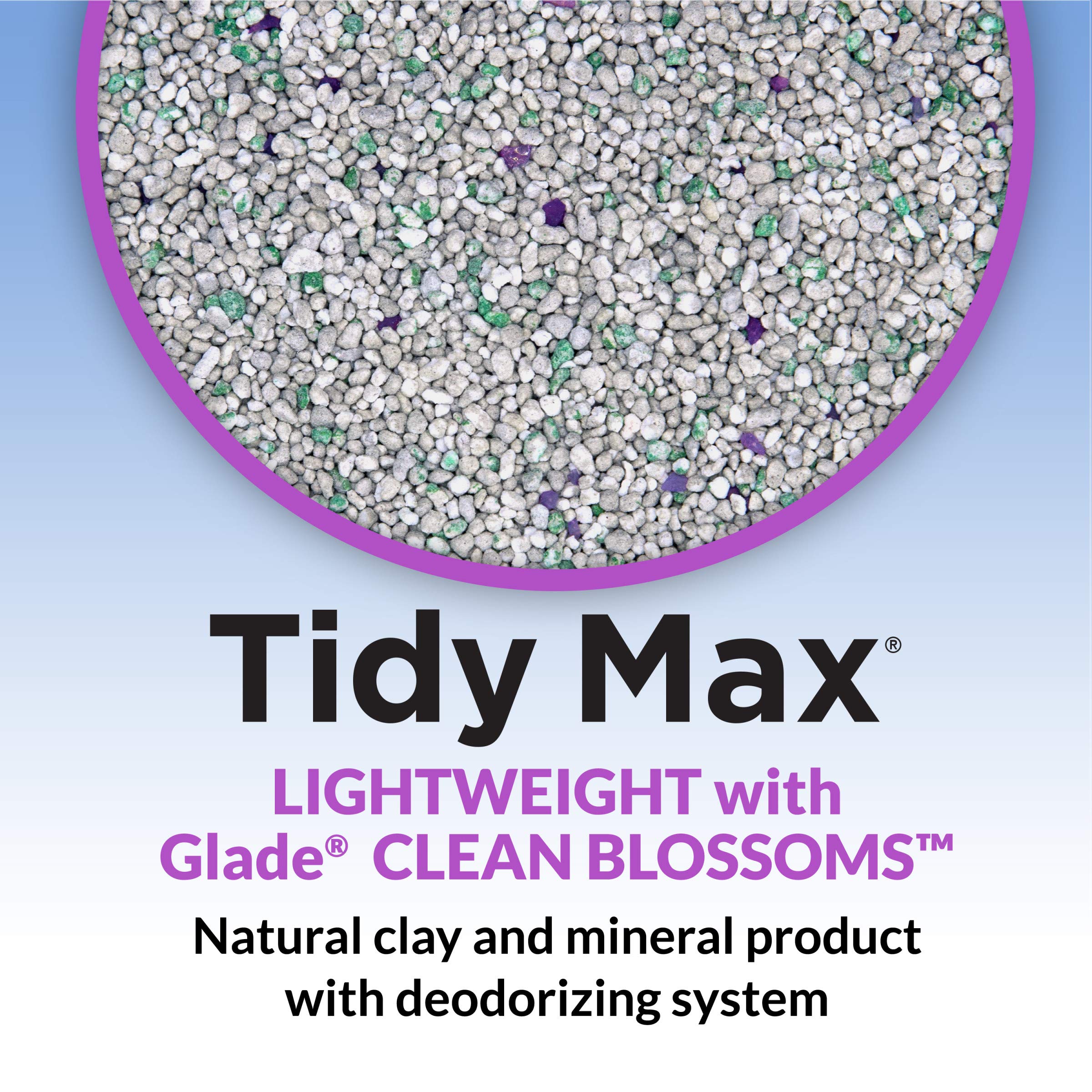 Purina Tidy Cats Clumping, Lightweight, Multi Cat Litter, Tidy Max Glade Clean Blossoms Formula - 17 Lb. Box