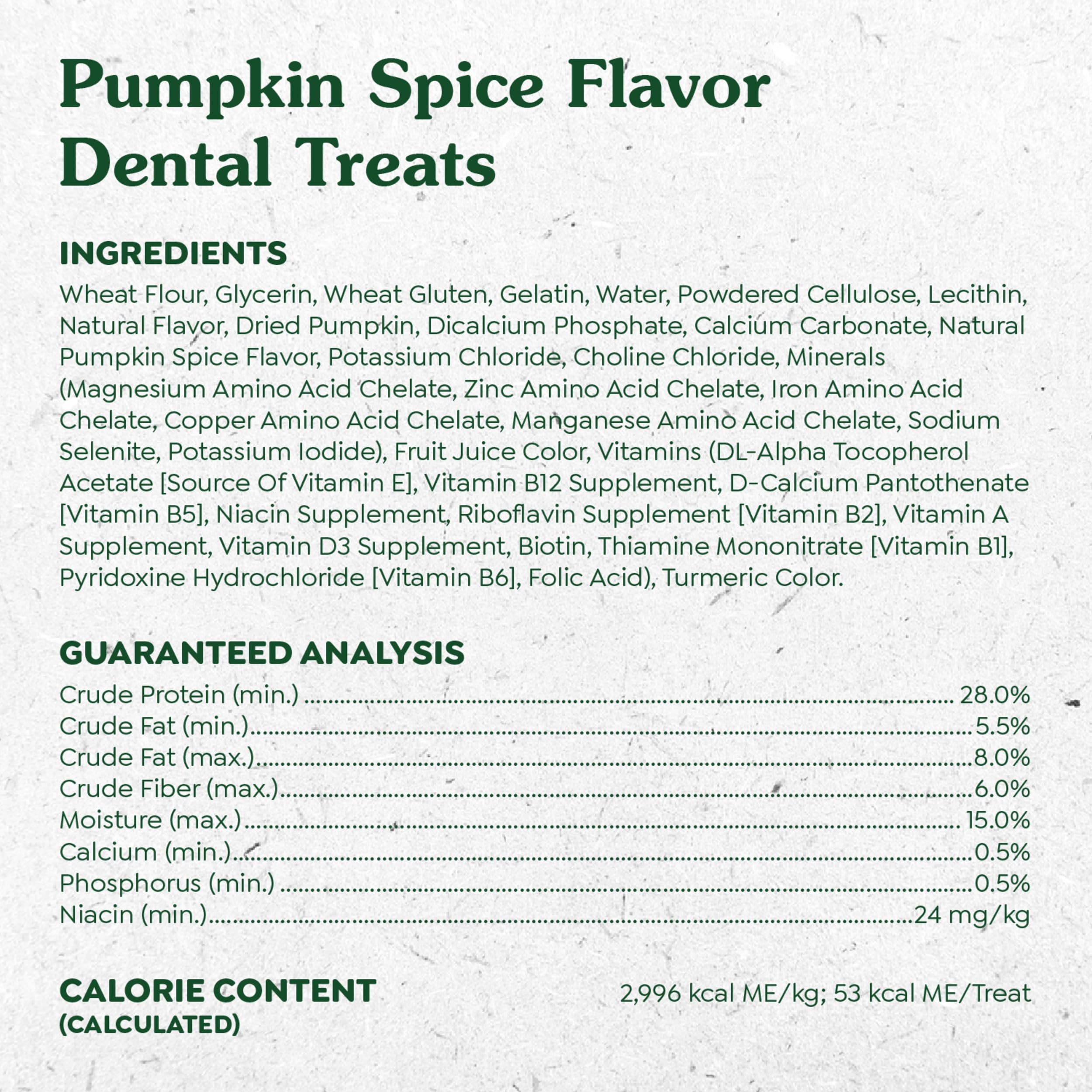 Greenies Petite Natural Dog Dental Care Chews Oral Health Dog Treats, Pumpkin Spice Flavor, 12 oz. (20 Treats)