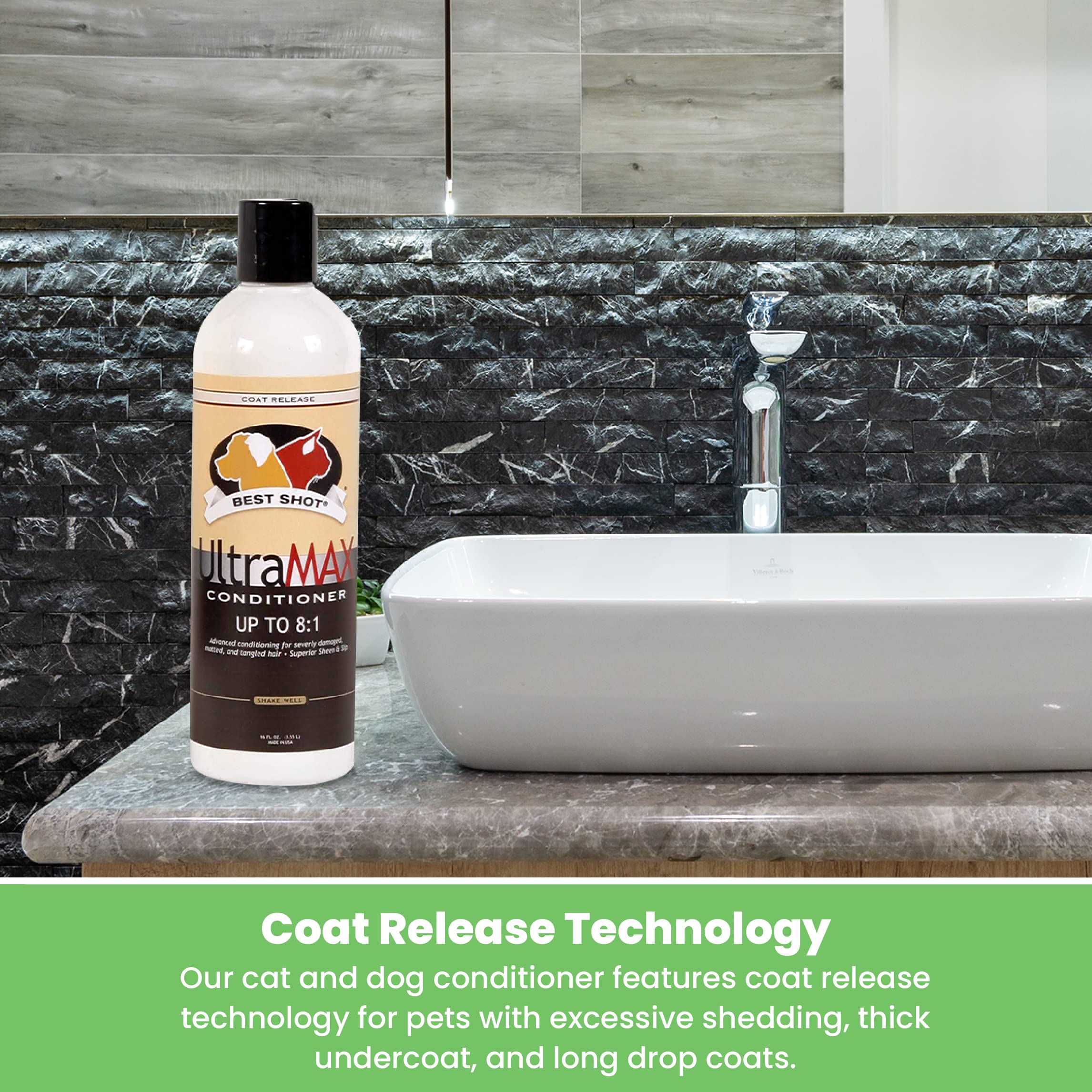 Best Shot Ultramax Pro Conditioner, Detangling, And Hydrating Conditioner, Coat Release Technology, Sweet Pea Essence, 17 Oz.