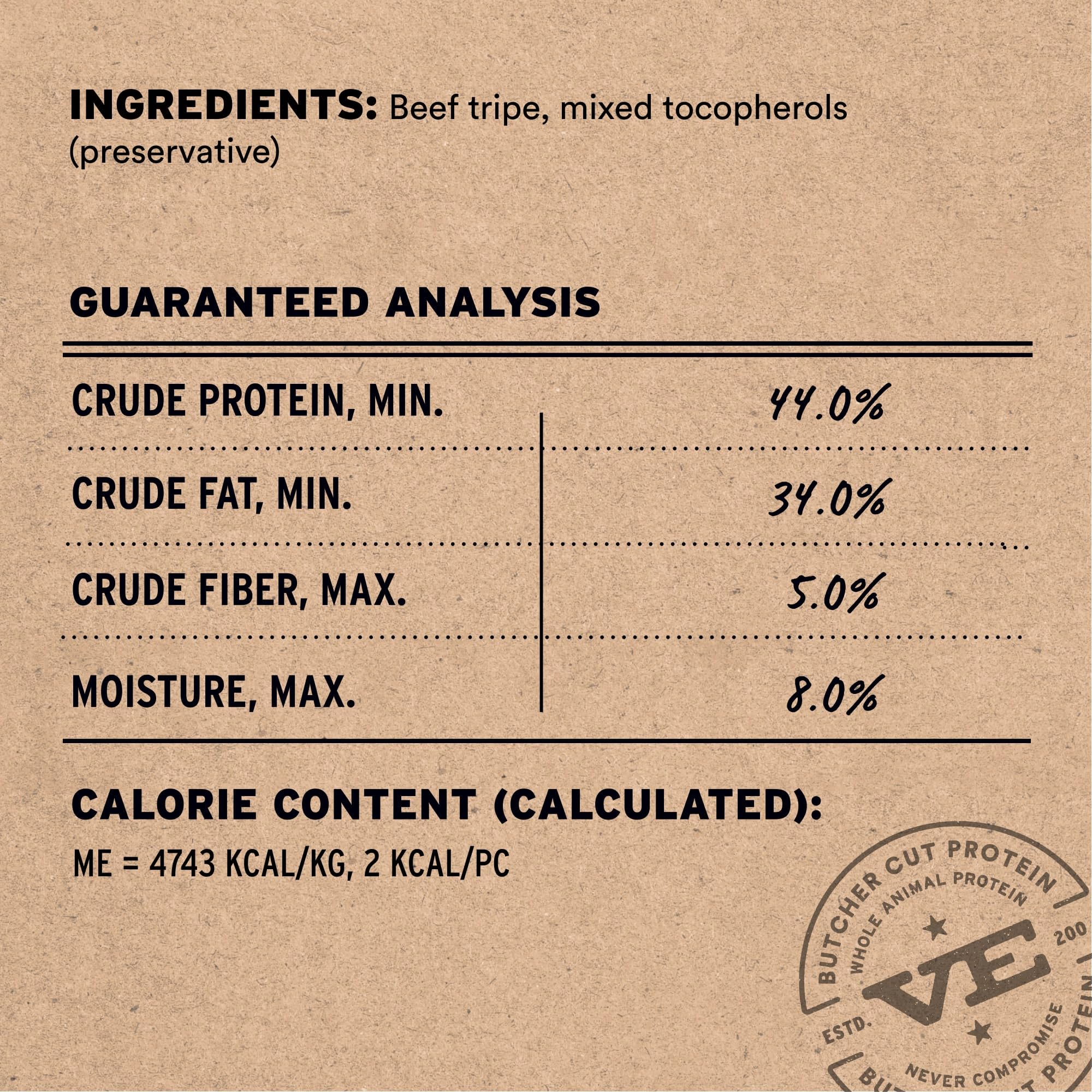 Vital Essentials Beef Tripe Bites Dog Treats, 2.3 oz | Freeze-Dried Raw | Single Protein | Premium Quality High Protein Training