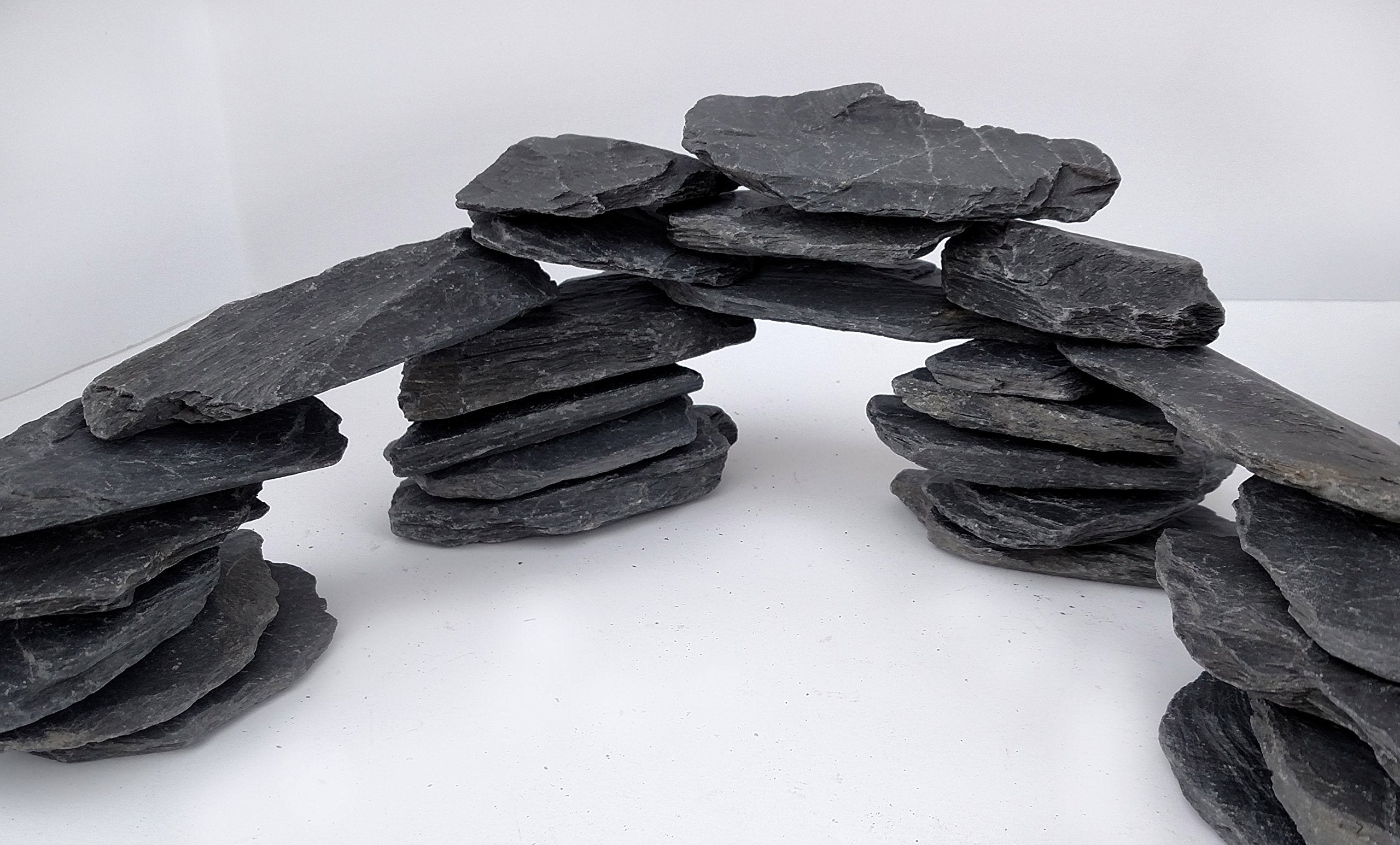 Small World Slate & Stone Natural Slate Rocks for Miniature Gardens, 3-5 Inch, 12 Pounds