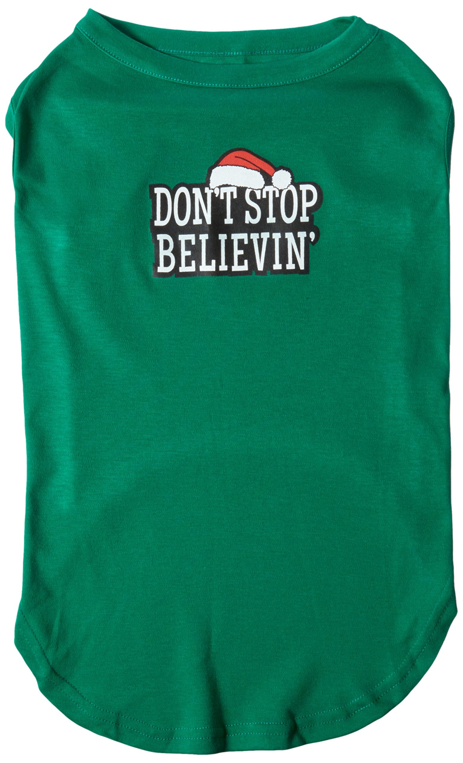 Mirage Pet Products 20-Inch Don't Stop Believin' Screenprint Shirts for Pets, 3X-Large, Emerald Green