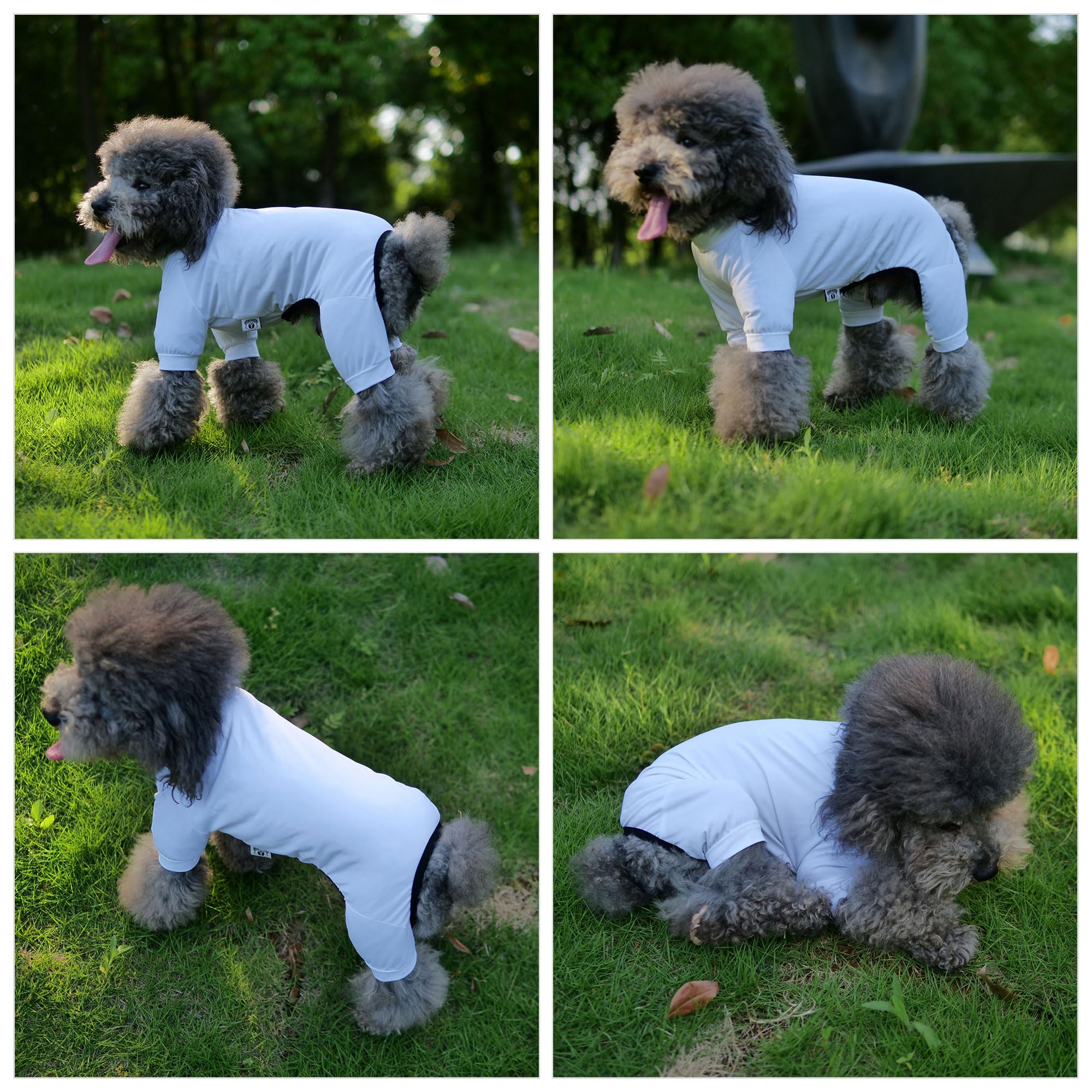 Lovelonglong Dog Jumpsuit With Uv Protection And Quick-Dry Fabric For Spring Summer Pet Pajamas White M