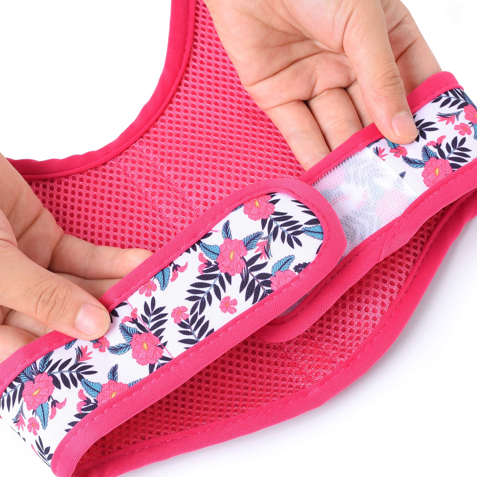 Mile High Life | Easy Get On Air Mesh Vest Harness | Spring Floral Collection | Adjustable Easy Closures Both Neck And Chest |20 Lbs Small Dogs & Cats | Peony | Xs Chest Size (14'-16')