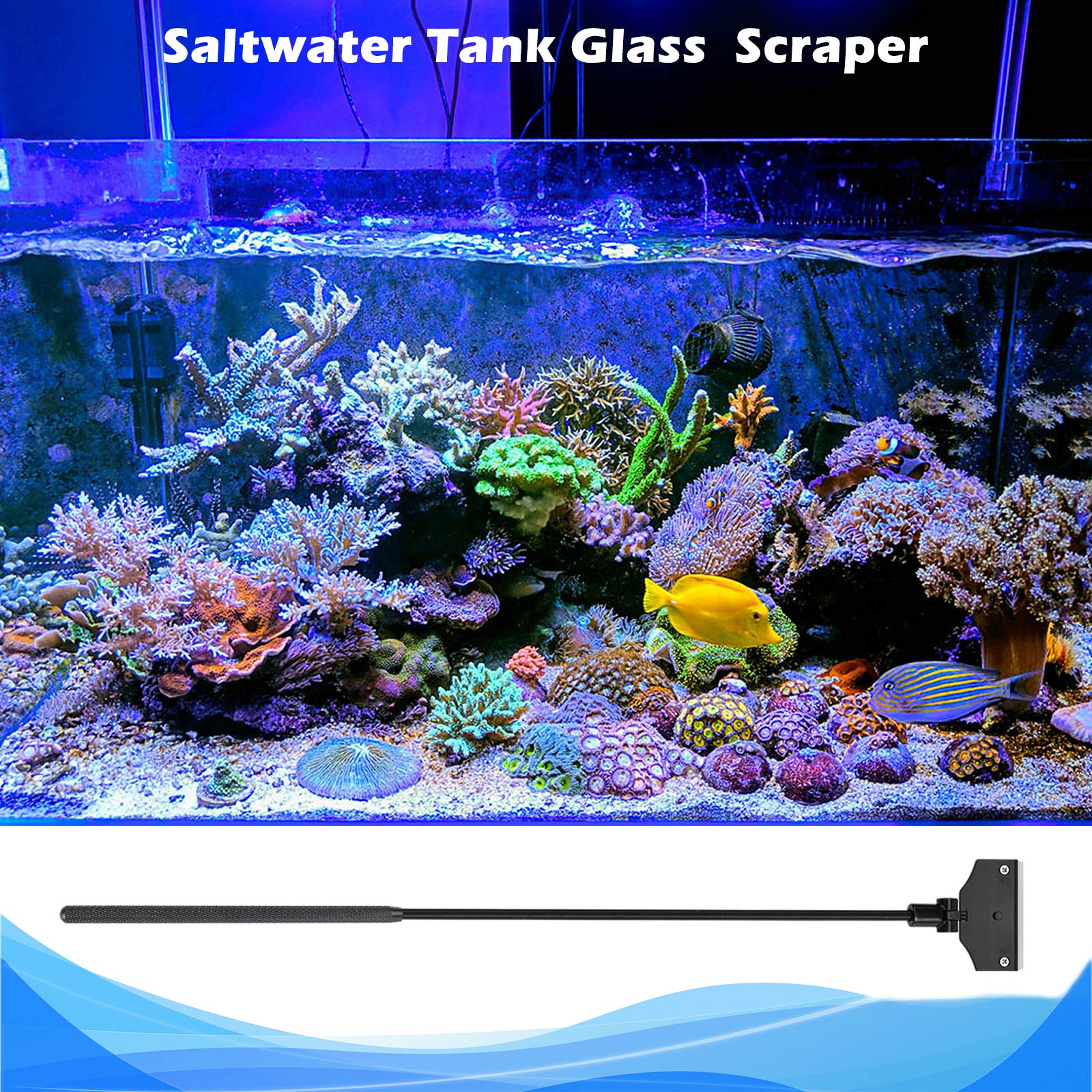 Pronetcus Aquarium Algae Scraper,Aquarium Glass Cleaner,Fish Tank Cleaner, Aquarium Scraper With 10 Blades.