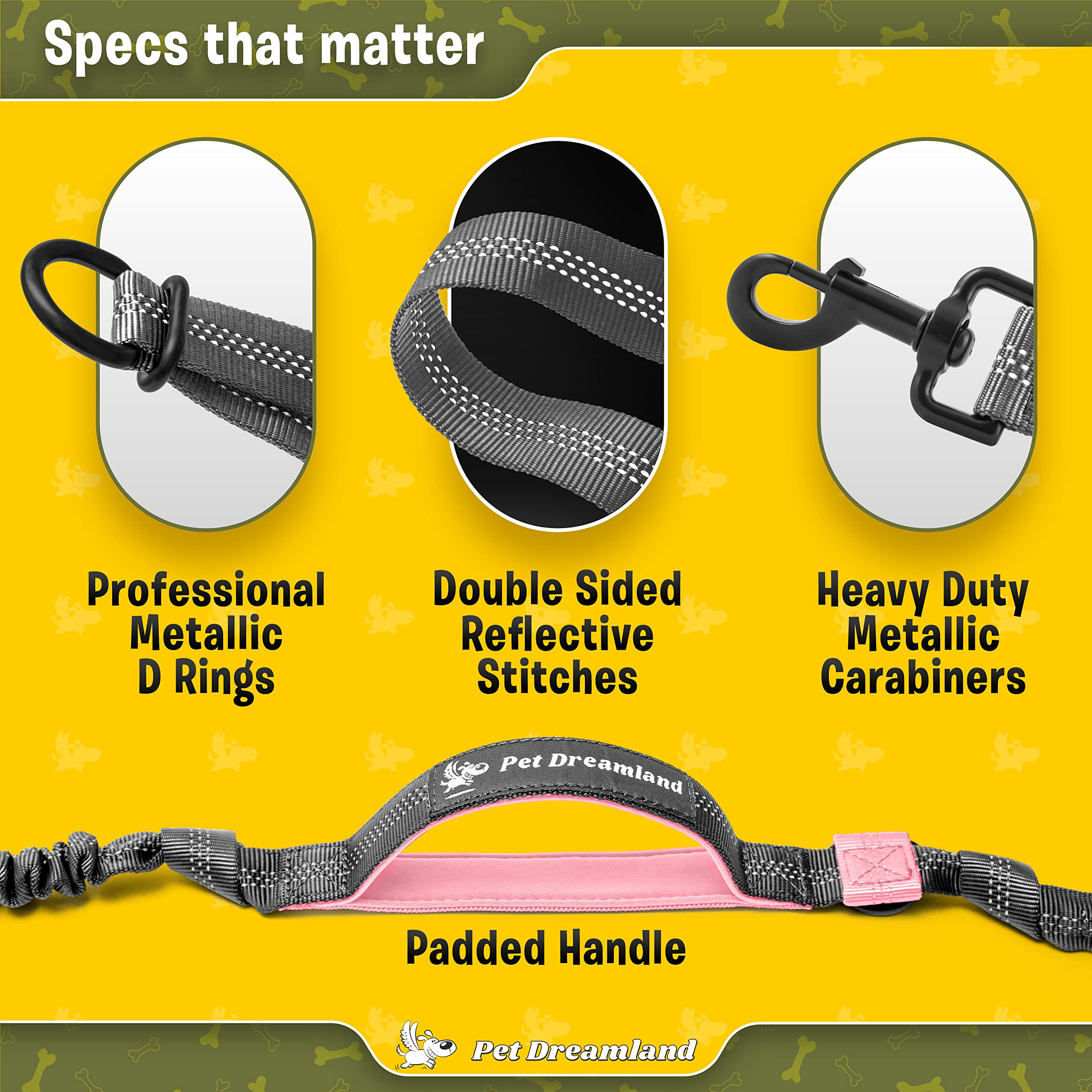 Adjustable Hands Free Dog Leash For Small Dogs | Waist Leash For Dog Walking | Dog Running Leash | Hiking Leash For Medium Dogs | Service Dog Leash Belt | Dog Walking Accessories | Bungee Dog Leash