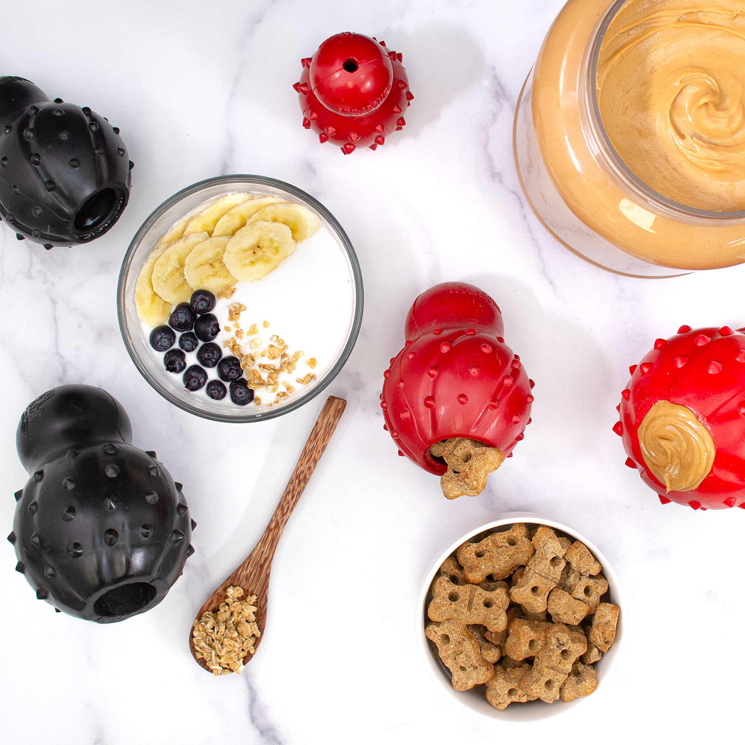 Nylabone Rubber Stuffable Cone Strong Chew Toy For Dogs, Dog Toys For Moderate & Aggressive Chewers, Bacon Flavor, Large - Up To 50 Lbs, 1 Count