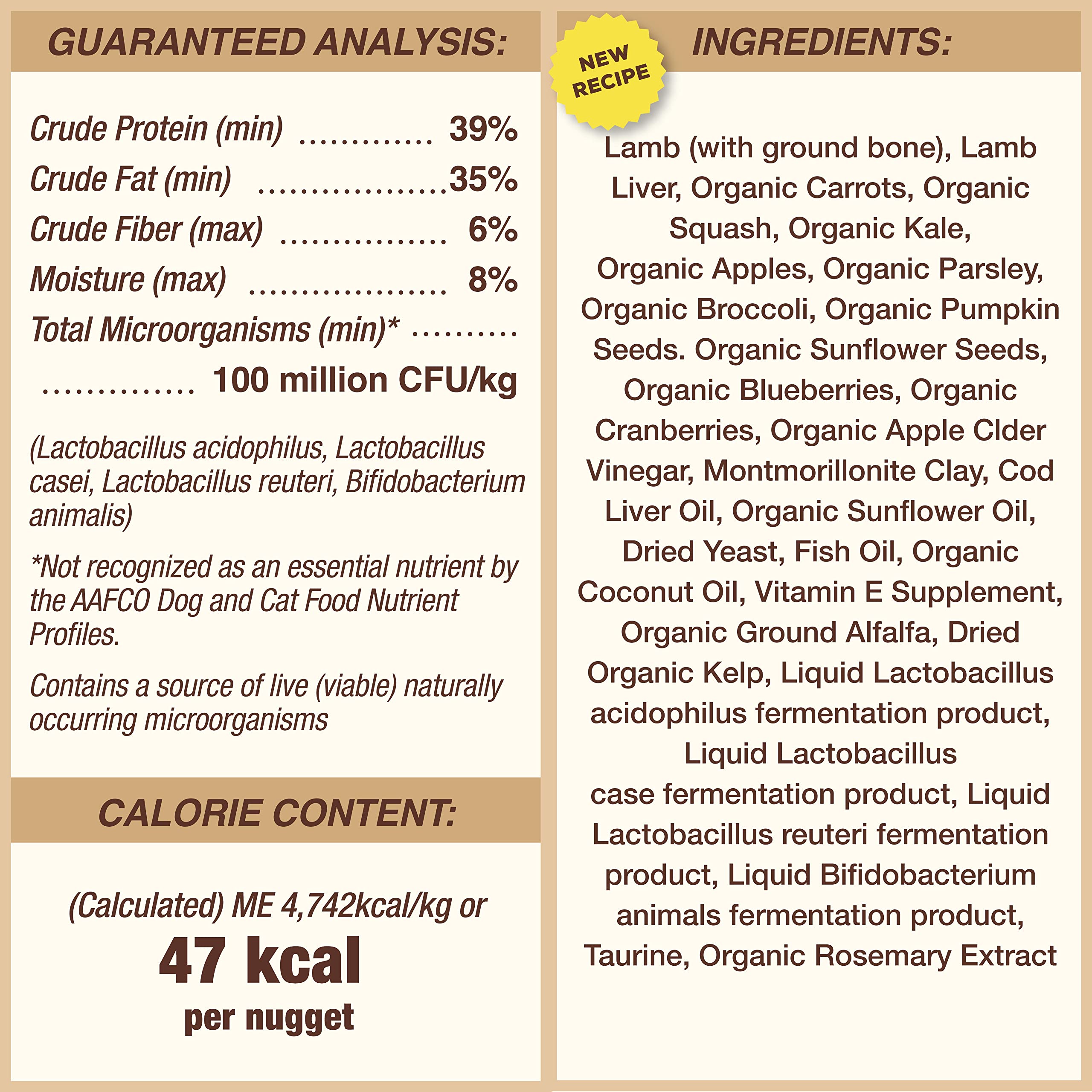 Primal Freeze Dried Dog Food Nuggets, Lamb, Grain Free, 14 oz (Pack of 2) - Healthy Raw Dog Food, Made in the USA