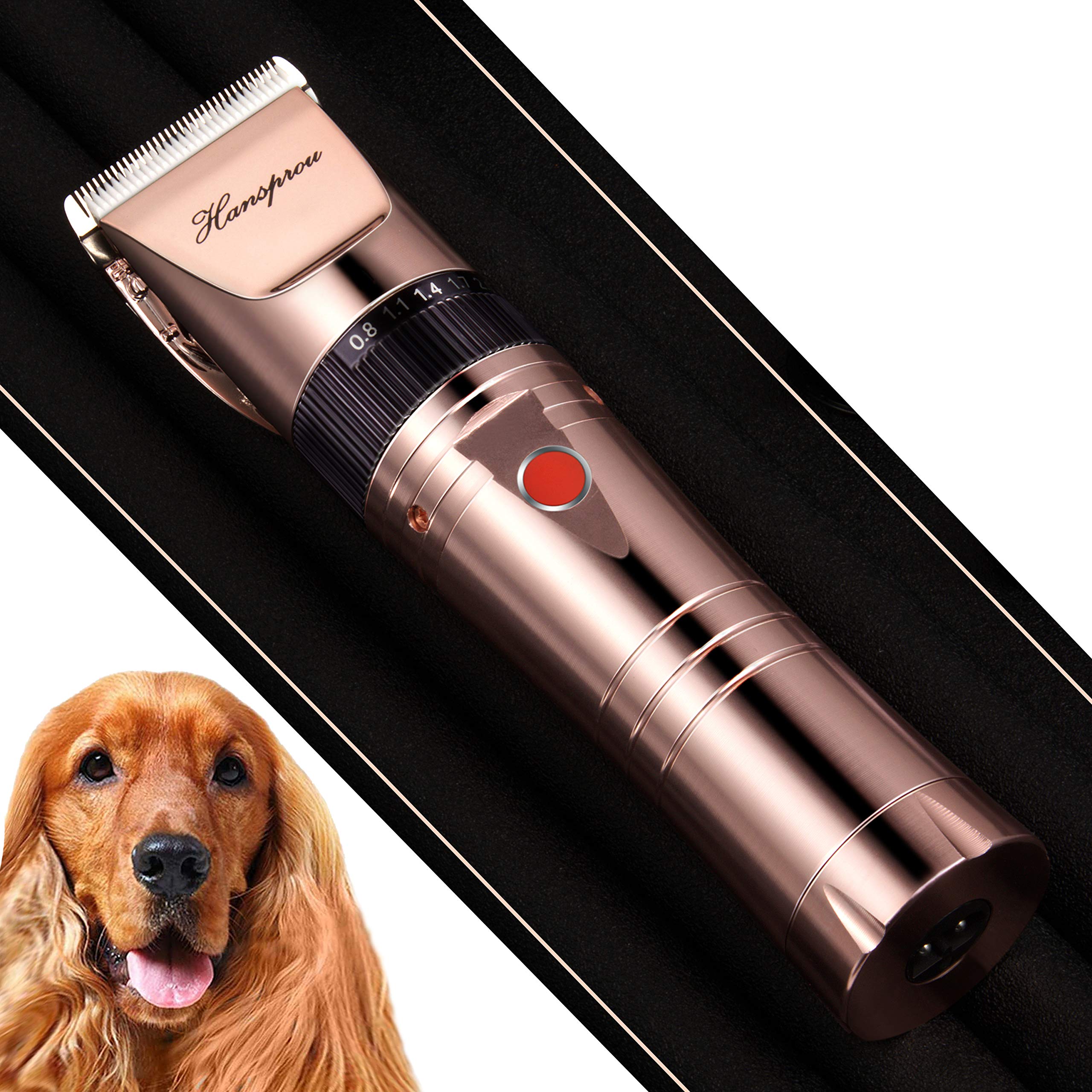 Hansprou Upgraded Dog Shaver Clippers Rechargeable Dog Clipper For Thick Heavy Coats Low Noise Pet Trimmer Pet Professional Groo