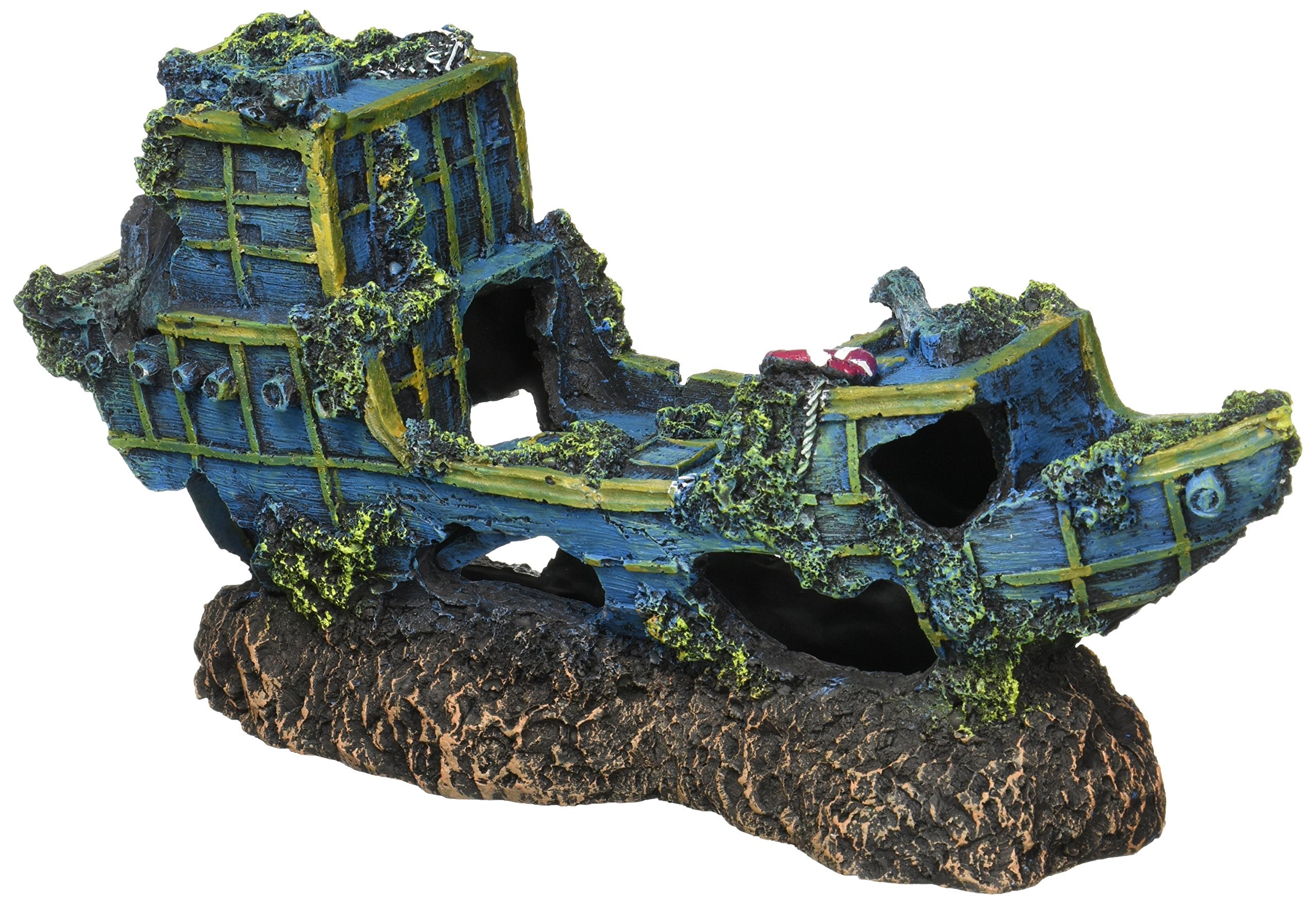 Penn-Plax Deco-Replicas Sunken Treasure Ship Aquarium Decoration – Safe For Freshwater And Saltwater Fish Tanks – Medium