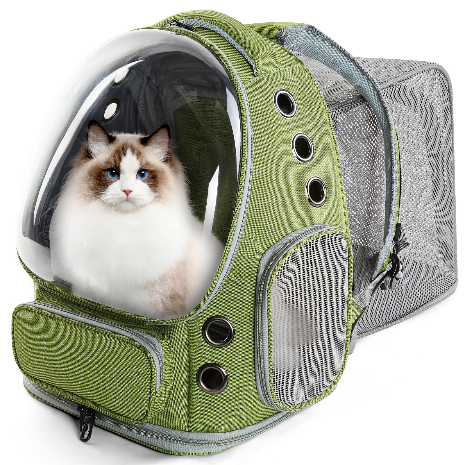 Evermow Cat Backpack Carrier, Bubble Expandable Cat Carrier For Cats Or Small Dogs Up To 15Lbs, Airline-Approved, Large Space & 
