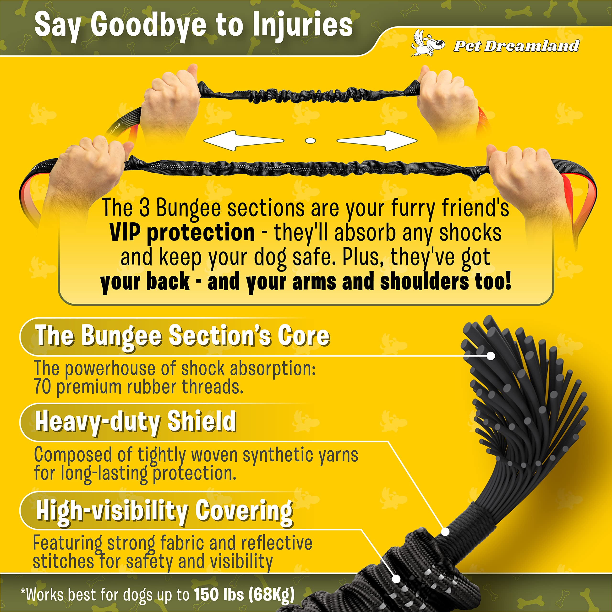 Exquisite Hands-Free Dog Leash for Large Dogs: Ultimate Comfort & Freedom for Running, Walking, Hiking. Premium Quality, Durable