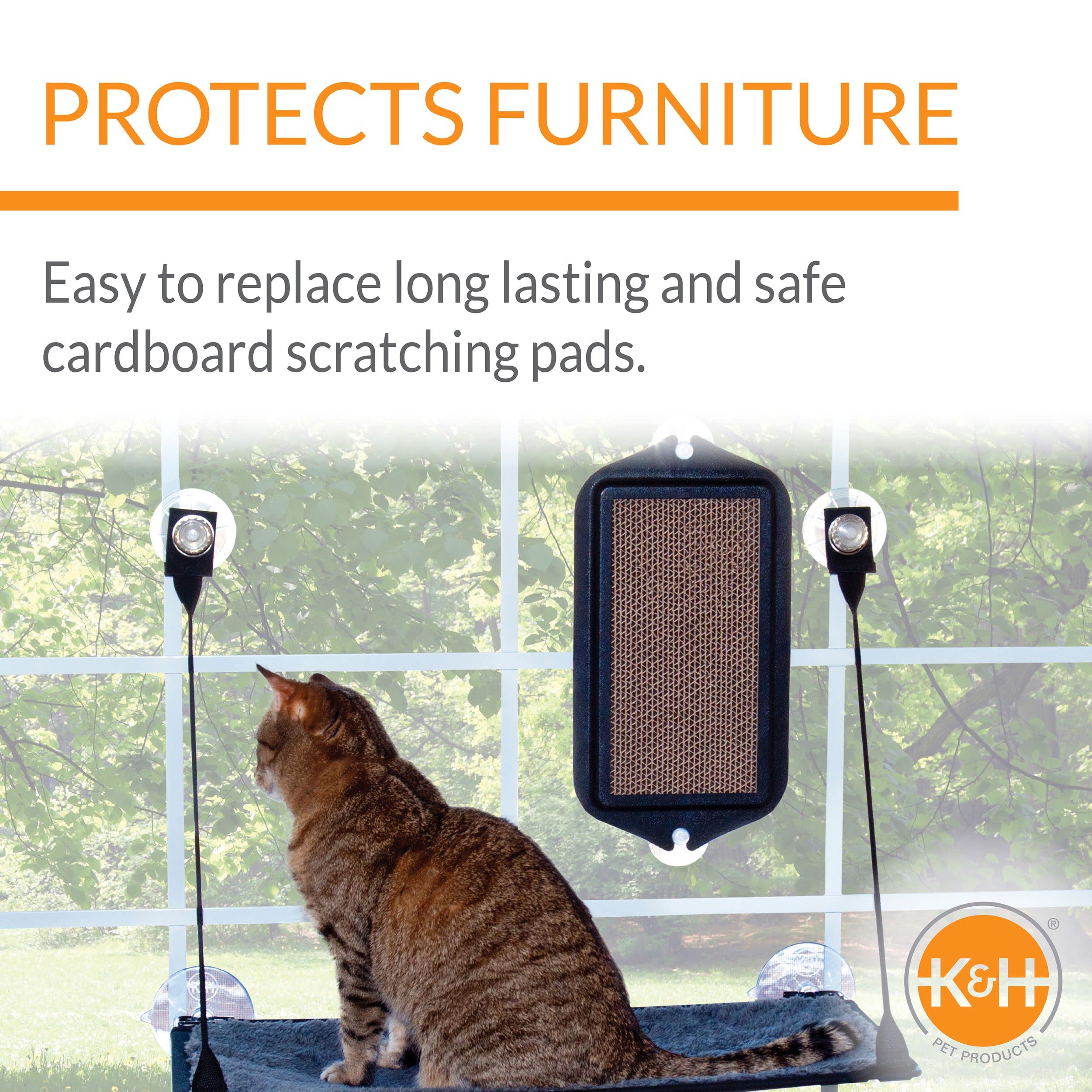 K&H Pet Products Ez Mount Window Cat Scratcher Refill Cardboard 5 X 10 Inches - Fits K&H Cat Scratcher That Mounts To Virtually Any Smooth Surface (Refill Only - Frame Sold Separately)
