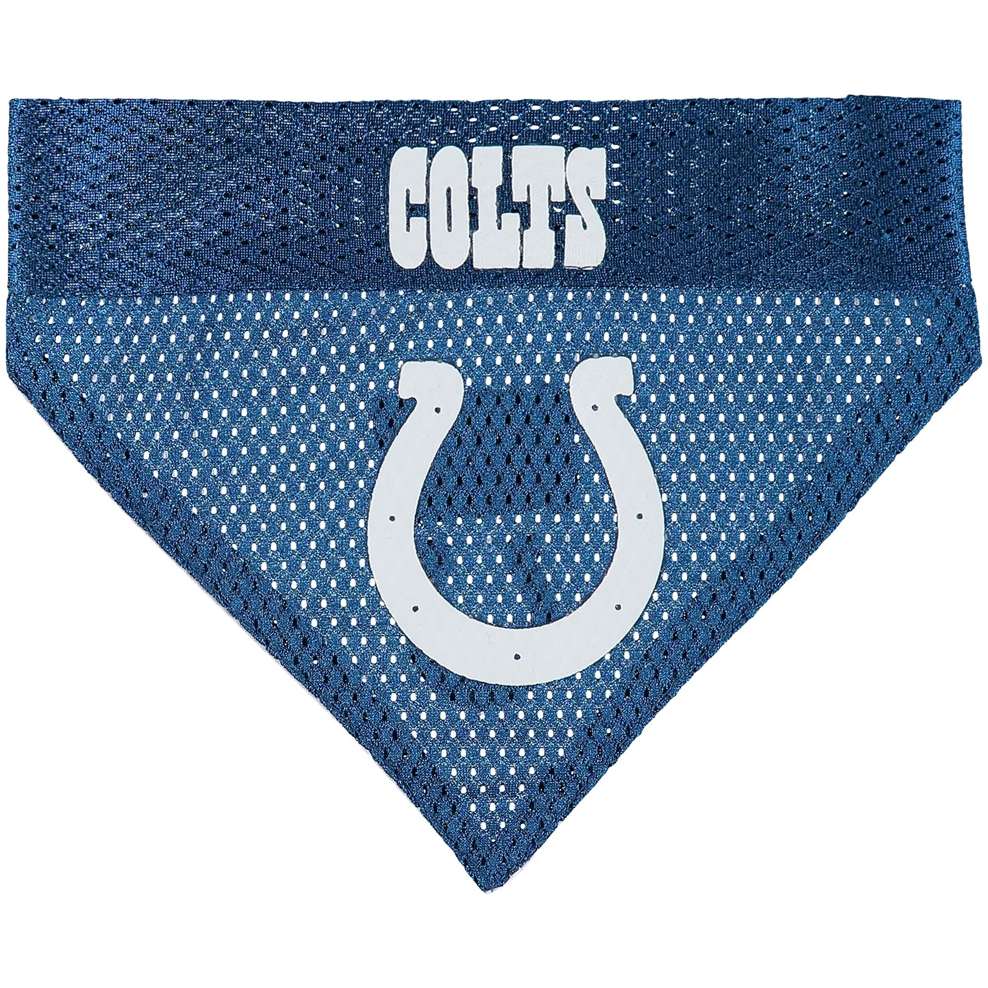 NFL DOG BANDANA - INDIANAPOLIS COLTS REVERSIBLE PET BANDANA. 2 Sided Sports Bandana with a PREMIUM Embroidery TEAM LOGO, Large/X