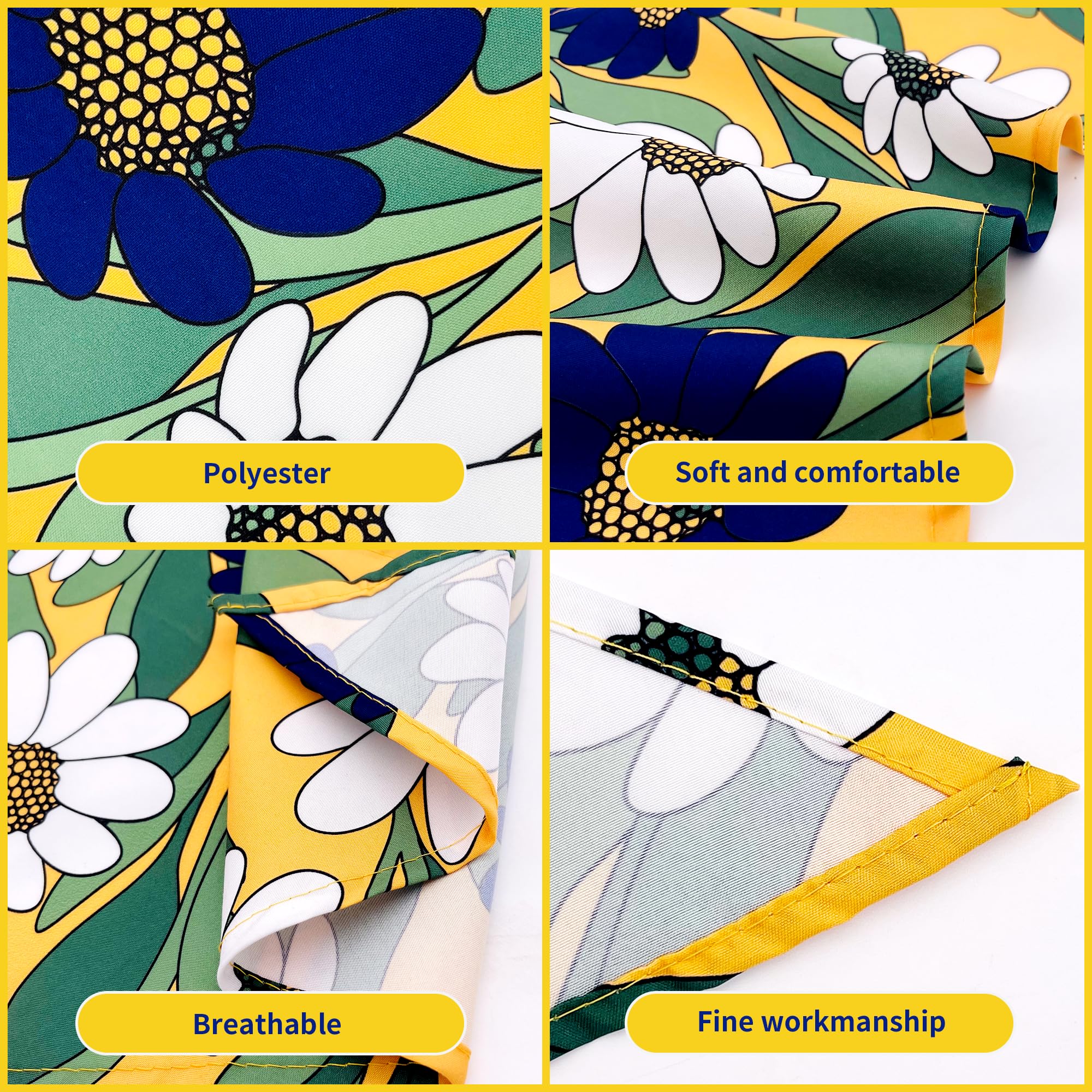 JpGdn 10PCS Dog Bandanas Floral Spring Flowers for Medium Breed Dog Pink Purple Yellow Pattern Kerchief Triangle Bibs Head Scarv