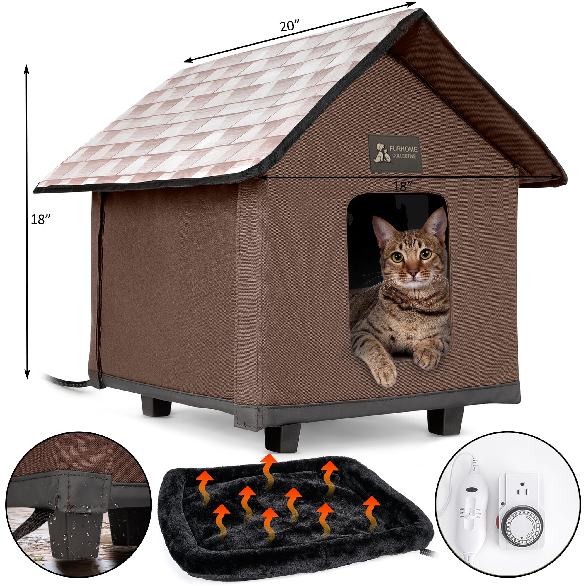Heated Cat House For Outside - Cat Houses For Outdoor Cats - Heated Cat House - Outdoor Cat House Weatherproof - Outdoor Cat House - Cat Houses For Indoor Cats