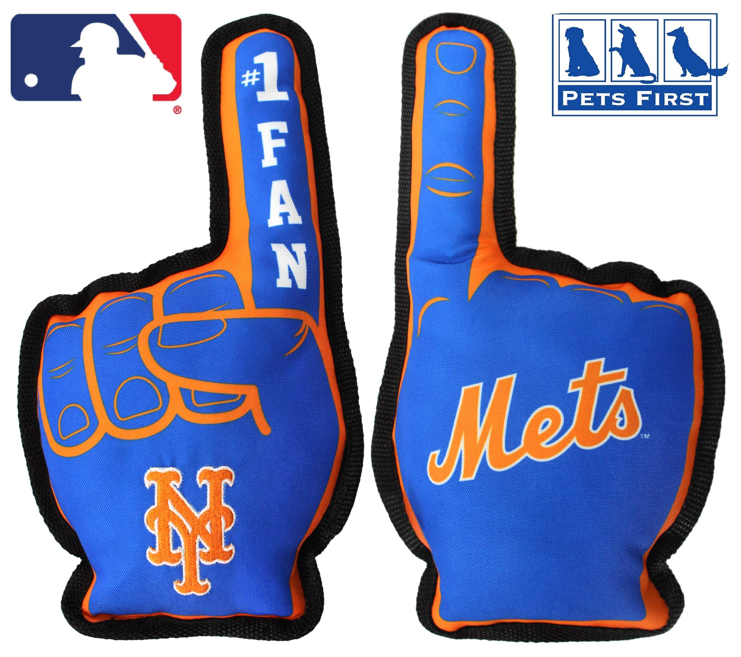 MLB New York Mets MET-3277MLB NEW YORK METS #1 FAN TOY. Best SPORTS Dog Toy with Double stitched trim & Tough Nylon material fil