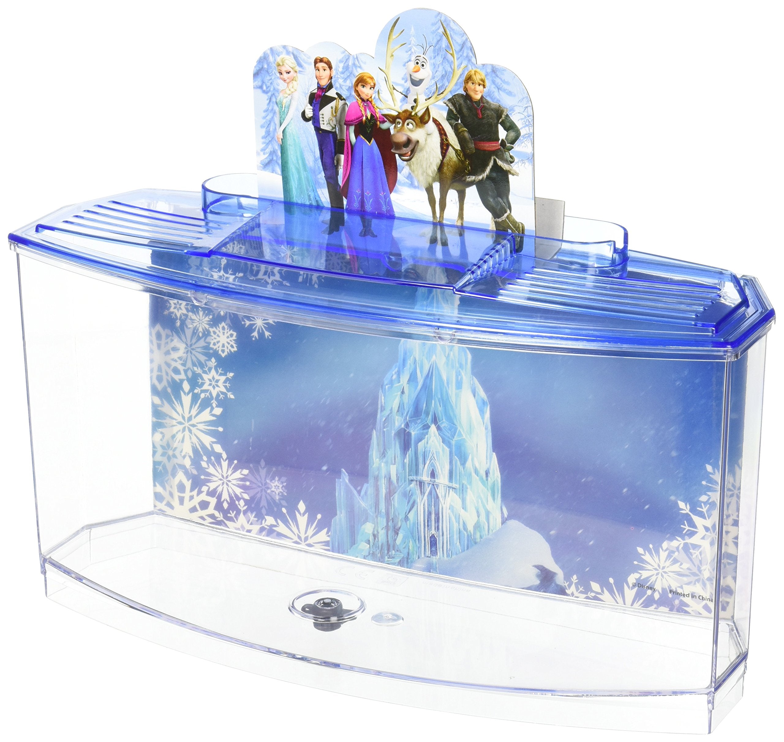 Penn-Plax Officially Licensed Disney'S Frozen Themed Betta Tank From Penn Plax: Perfect For Betta Fish, This Small Tank Is Perfect For Fans Of Frozen! Small 0.7 Gallon Tank (Fzr108), Blue