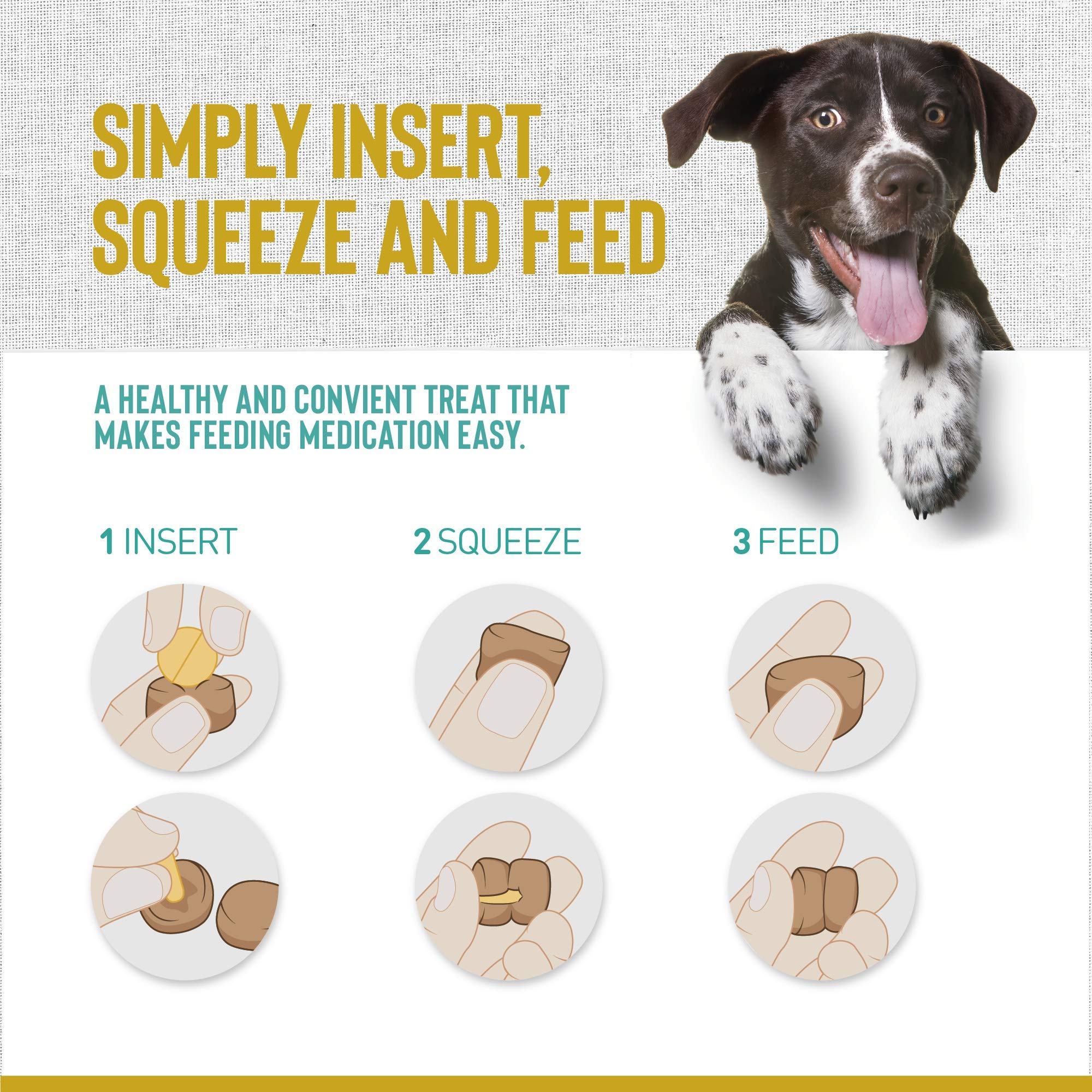 Presidio Pill Buddy Naturals Dog Treats, Peanut Butter & Banana, 30-Count, Brown, Model PBNPBB-9454